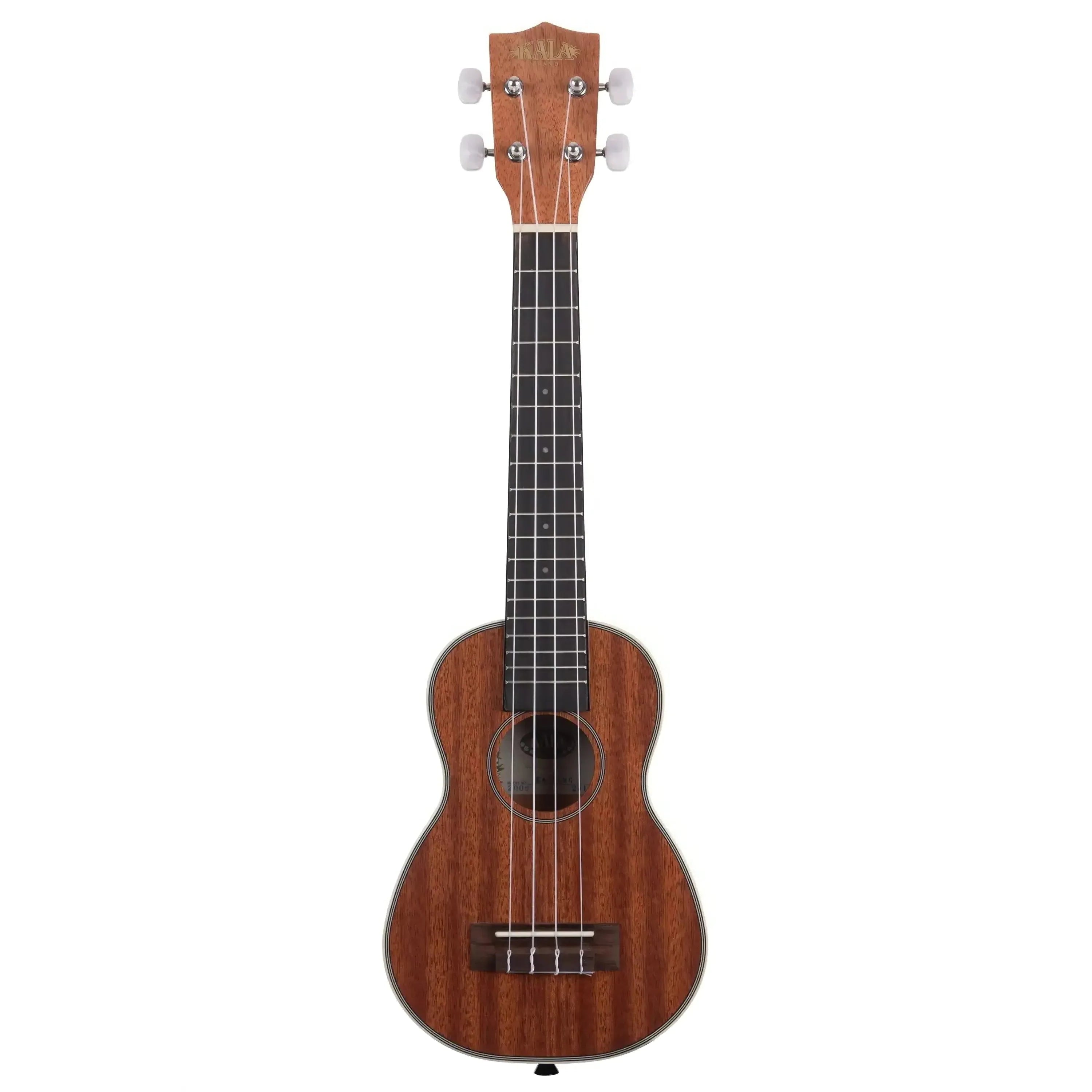 Kala SLNG Longneck Soprano Ukulele with gloss mahogany body, crème binding, and rosewood fretboard.