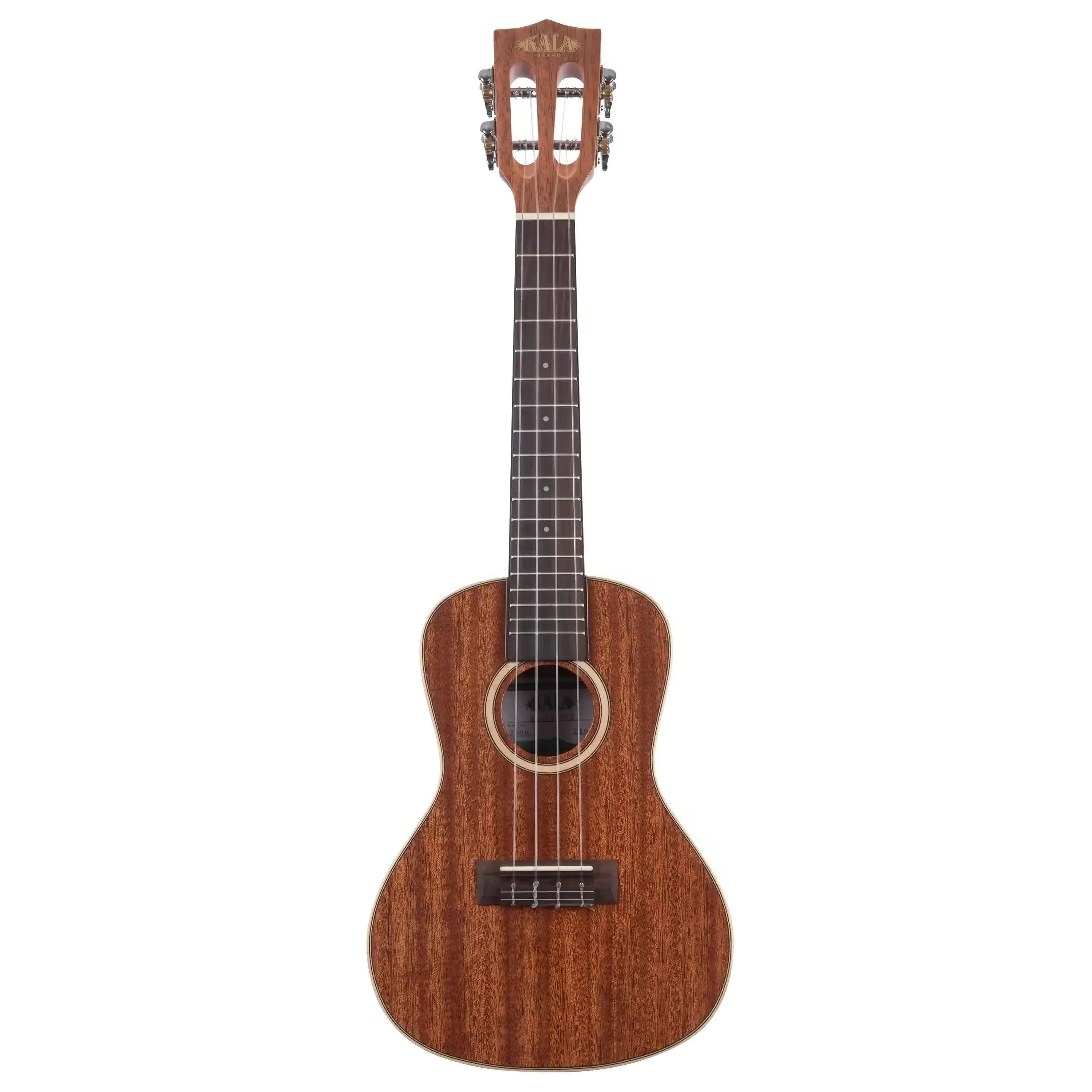 Kala SMH-CG solid mahogany concert ukulele with slotted headstock and maple binding.