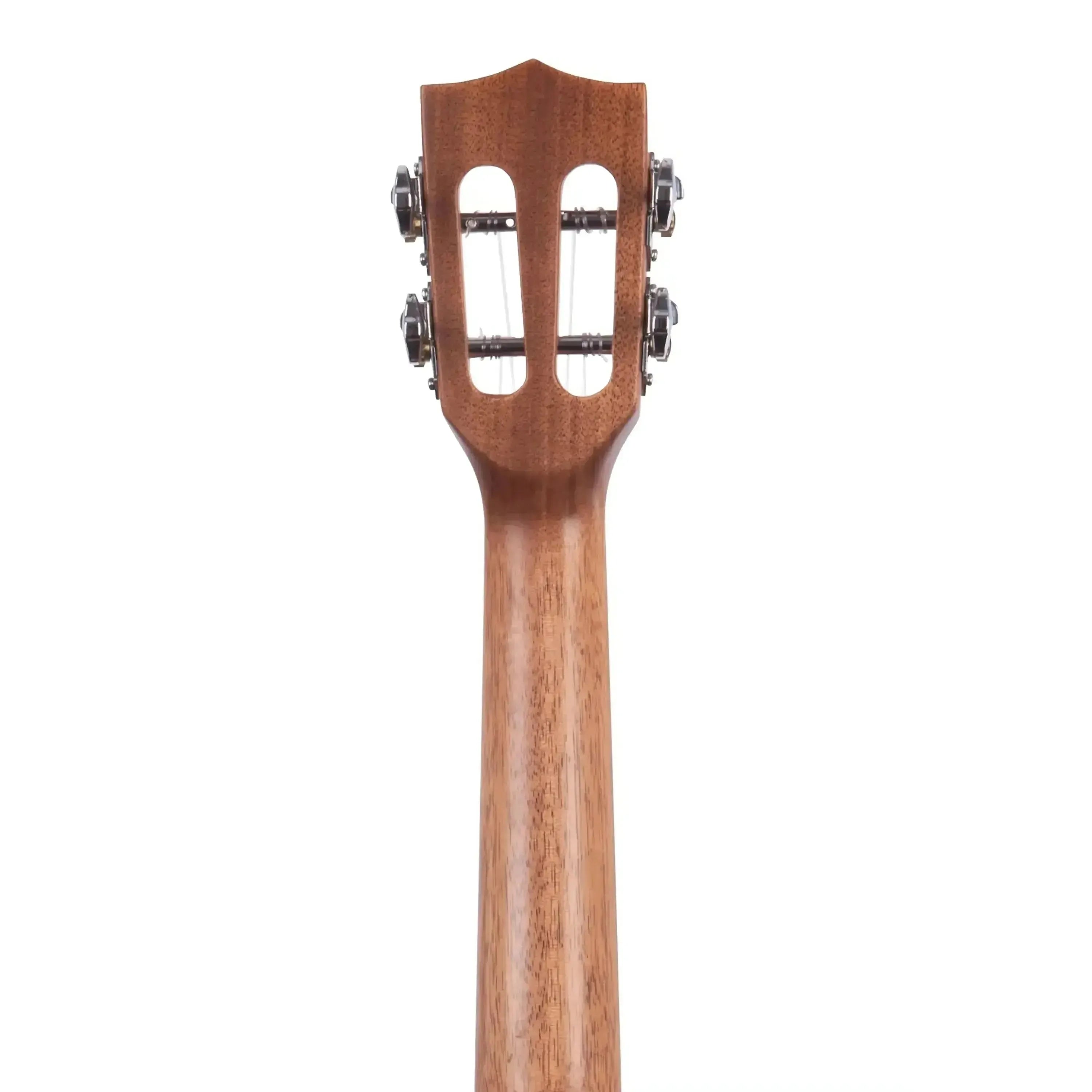 Back of a Kala SMH-CG Solid Mahogany Concert Ukulele headstock and neck, showing tuners and wood grain.