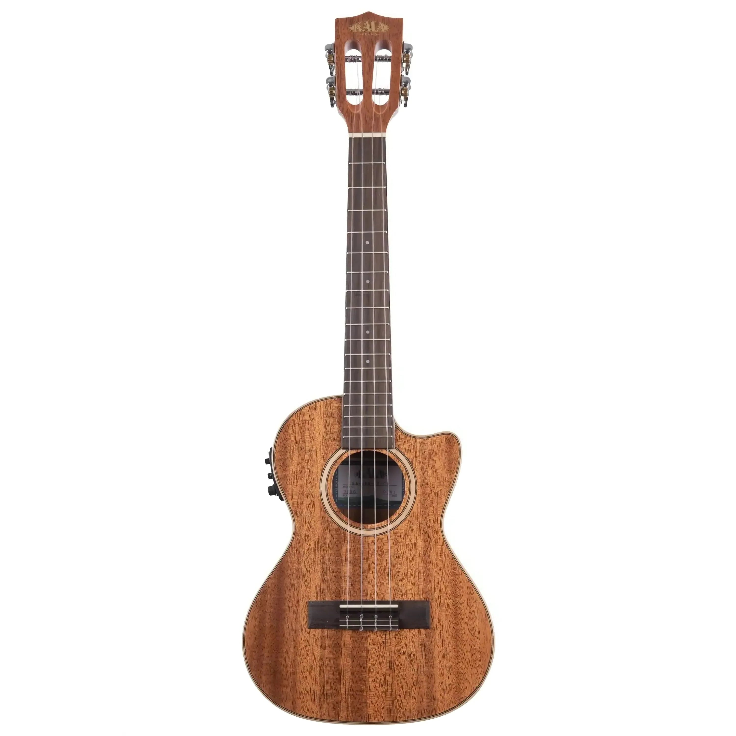 Kala SMH-TG-CE Solid Mahogany Tenor Ukulele with EQ, gloss finish, slotted headstock, and cutaway.