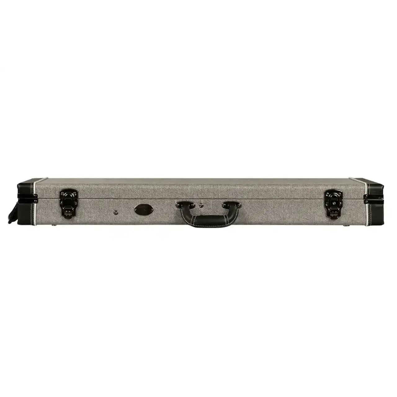 Kala Solid Body U•BASS grey tweed hardshell case with black handle and latches.