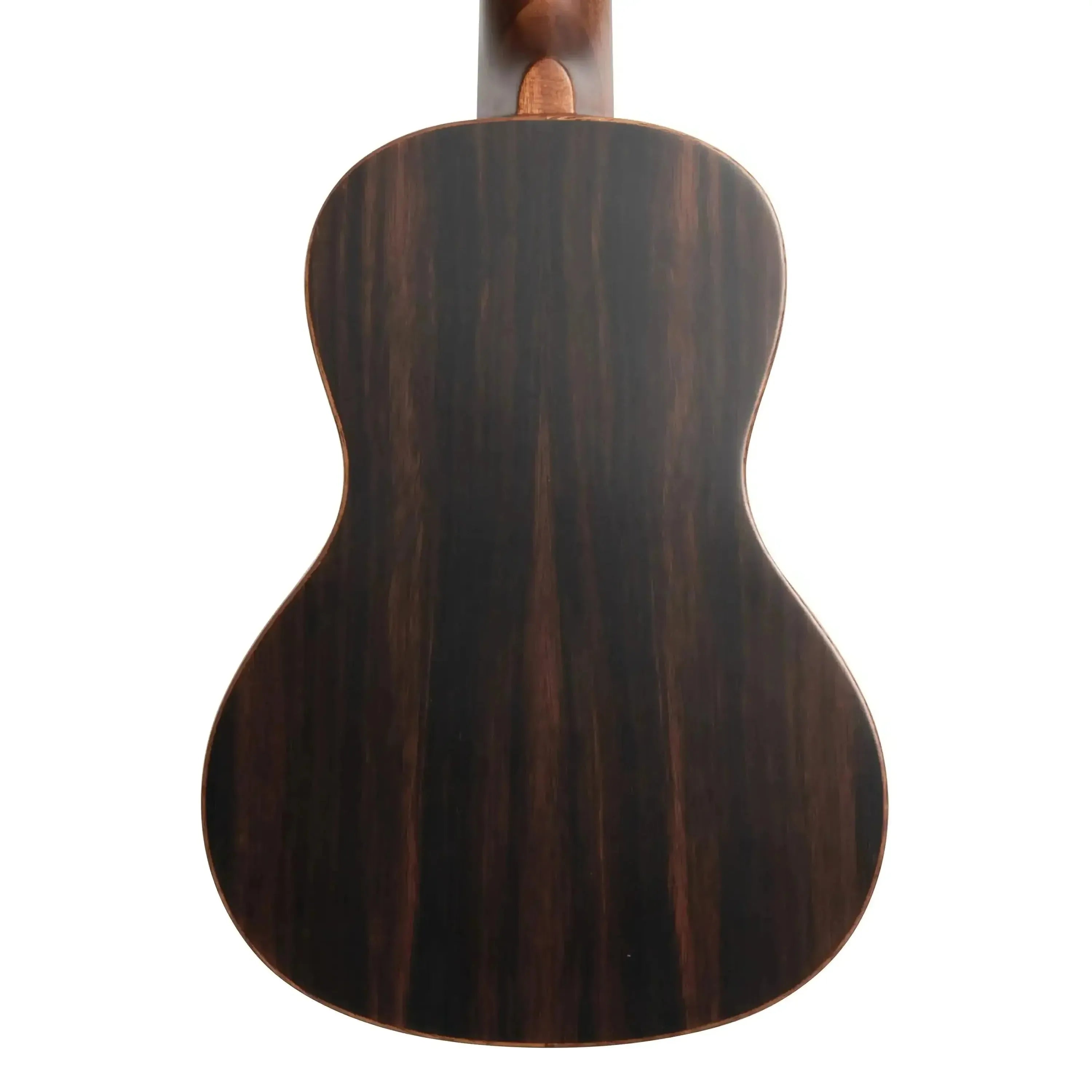 Kala SSEBY-C Concert Ukulele back, dark striped ebony laminate with mahogany binding.