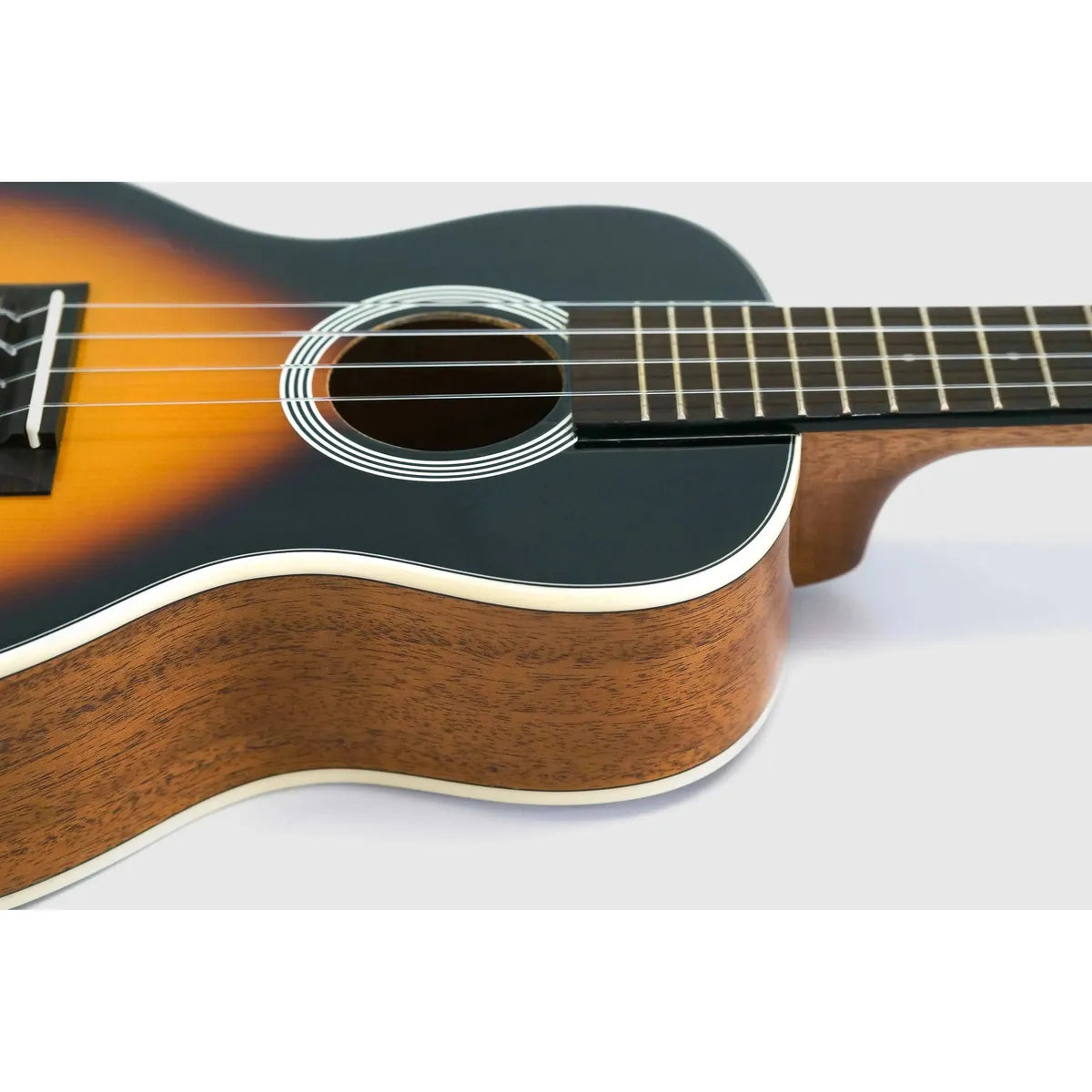 Kala SSMHG-C concert ukulele with gloss sunburst finish, ebony fretboard, and mahogany sides.