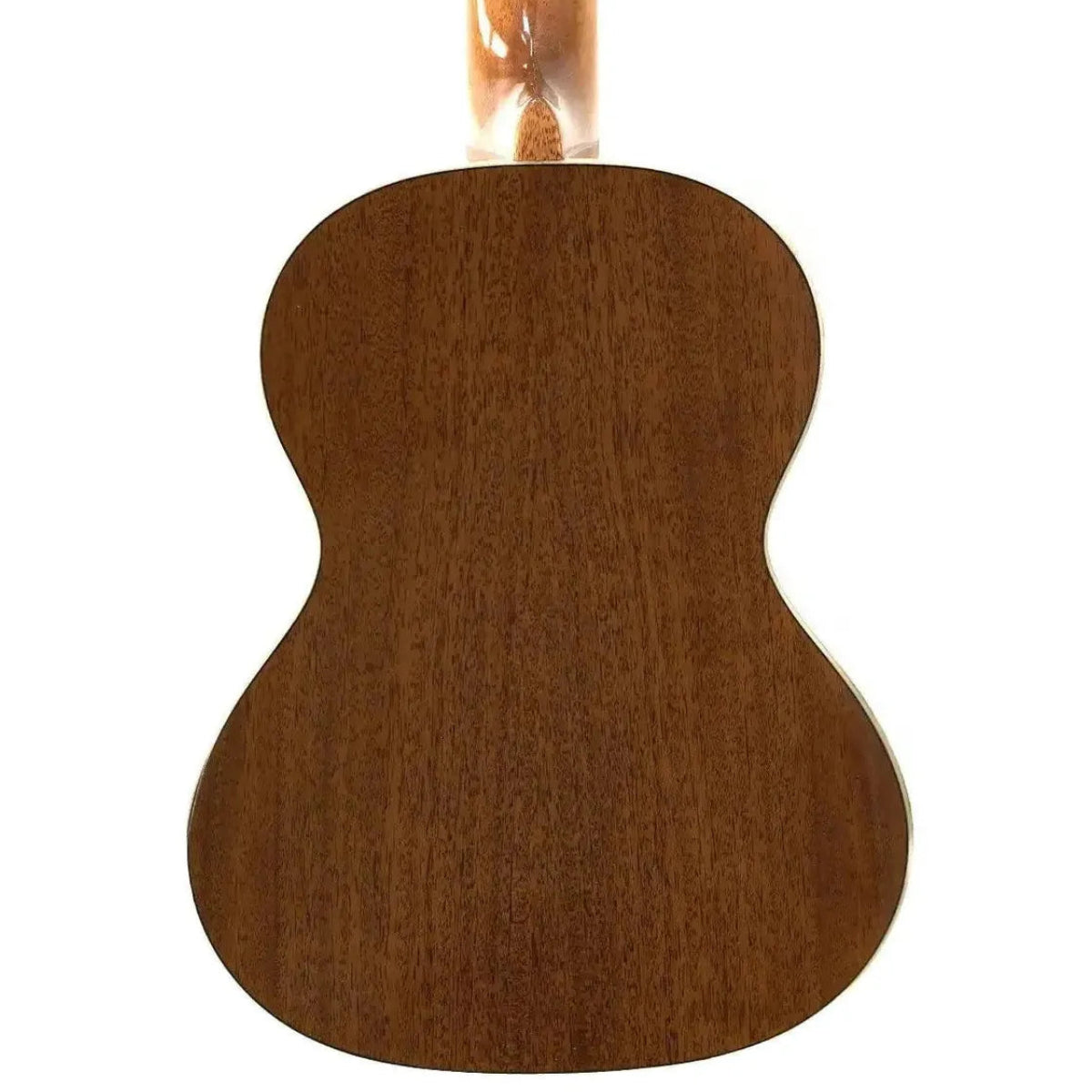 Back of a Kala SSMHG-T Sunburst Tenor Ukulele, showing its dark wood grain and gloss finish.