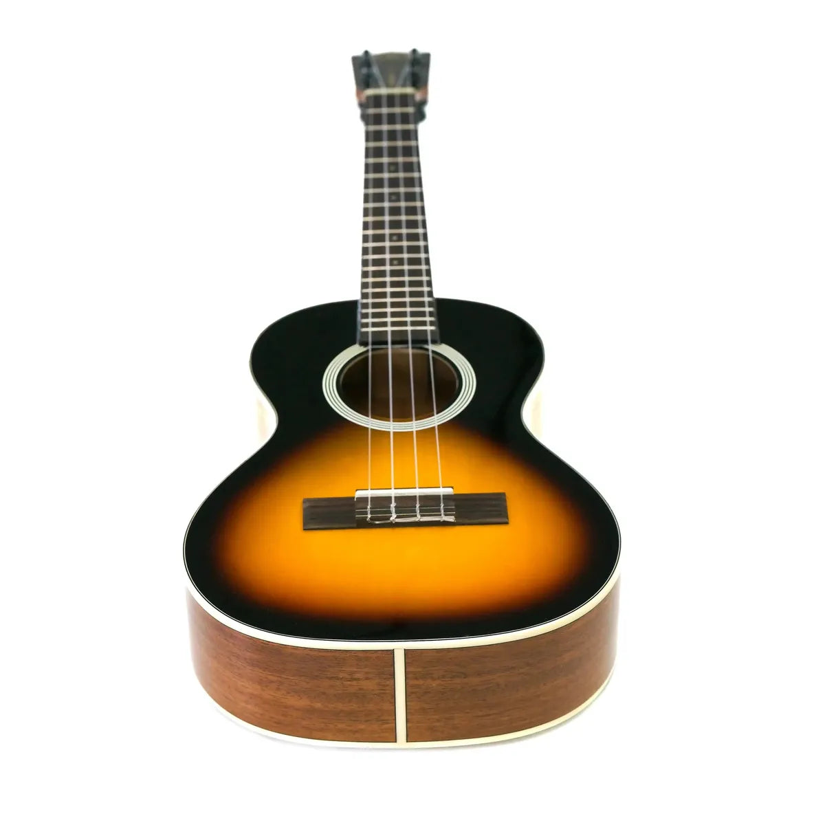 Kala SSMHG-T Sunburst Tenor Ukulele with solid spruce top, ebony fretboard, and gloss finish.