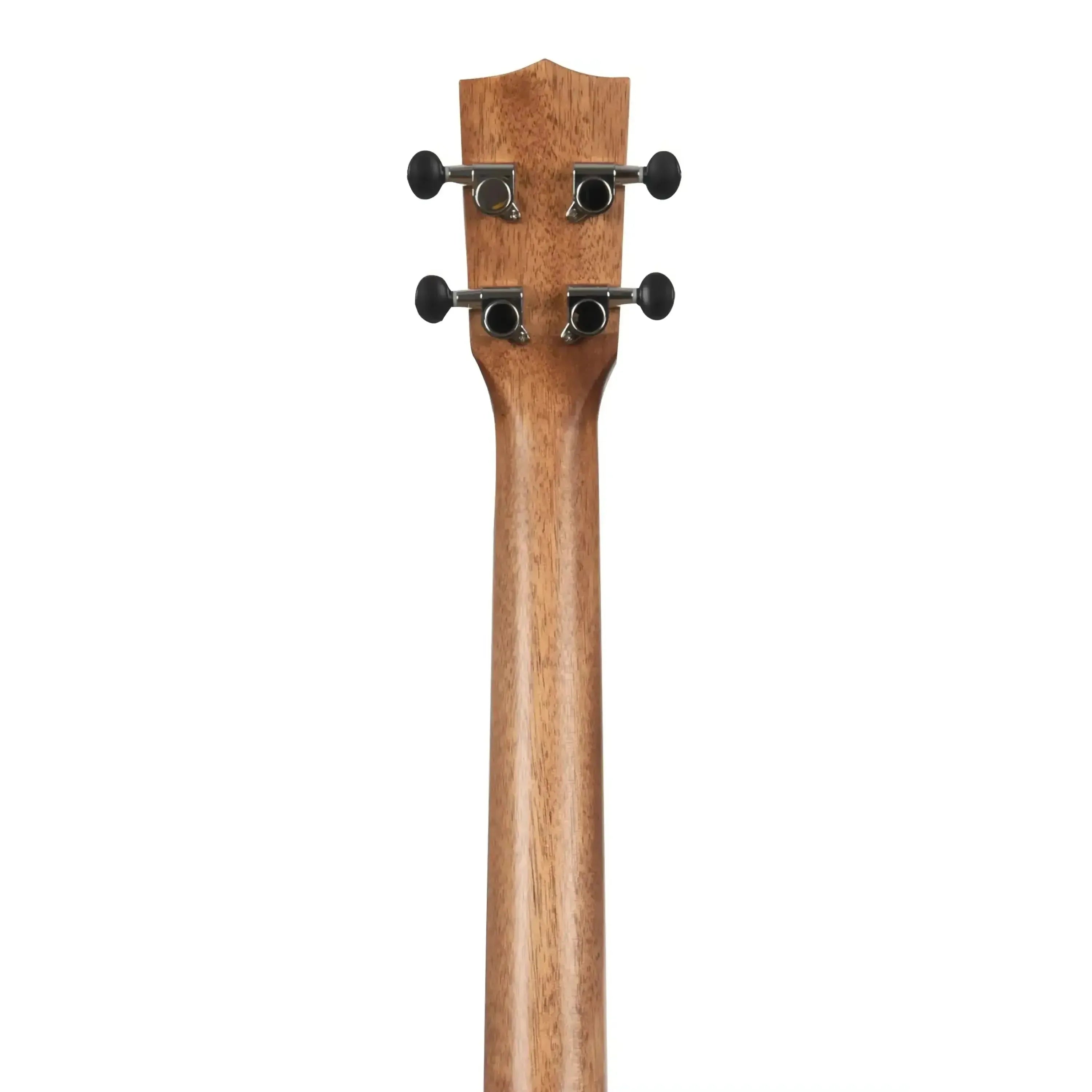 Kala Travel Thinbody Baritone Ukulele mahogany neck and headstock with black tuning pegs.
