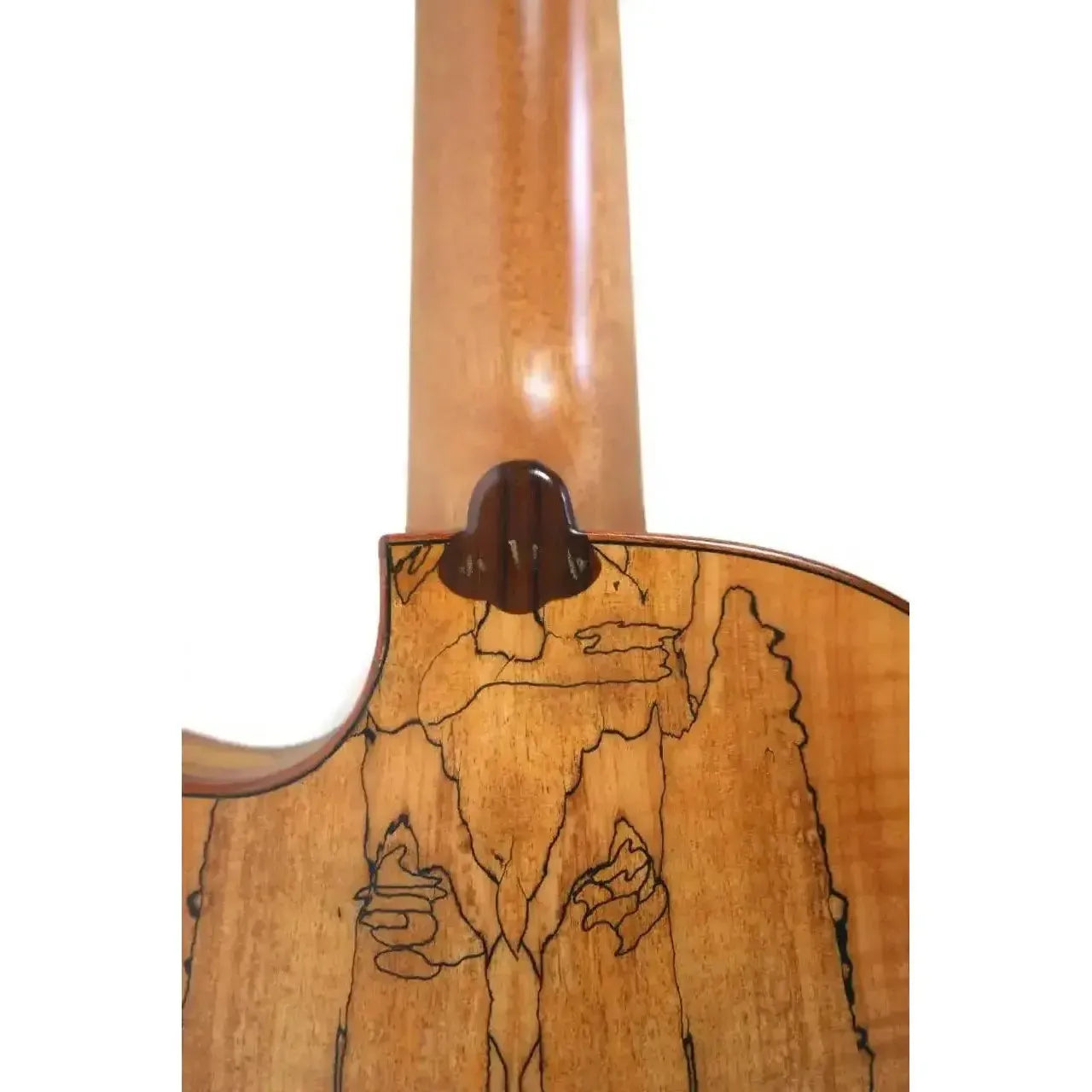 Back of a pre-owned Kala Travel Thinbody Tenor Ukulele, showing the flamed maple wood grain.