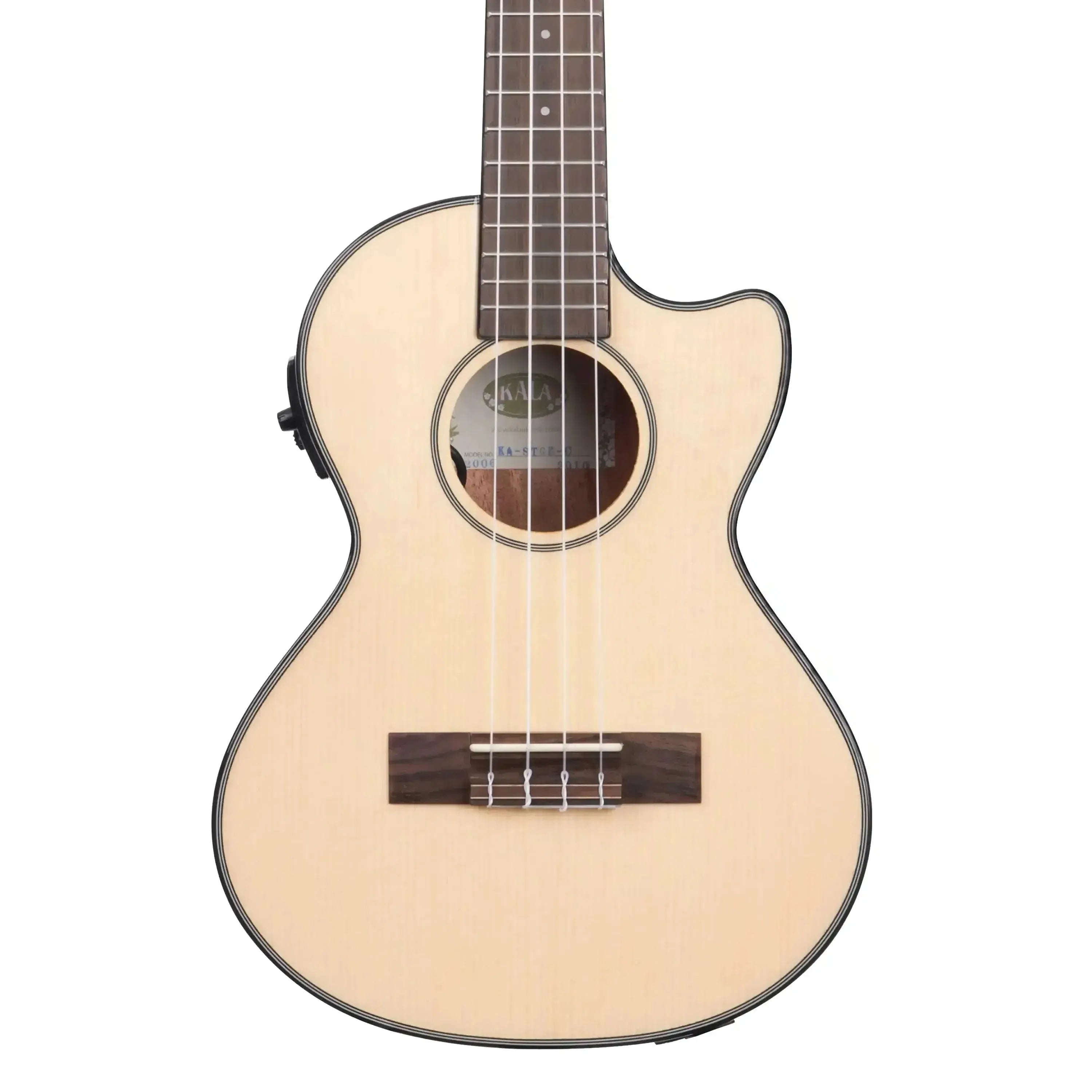 Kala STGE-C Tenor Ukulele with solid spruce top, Venetian cutaway, and EQ controls.