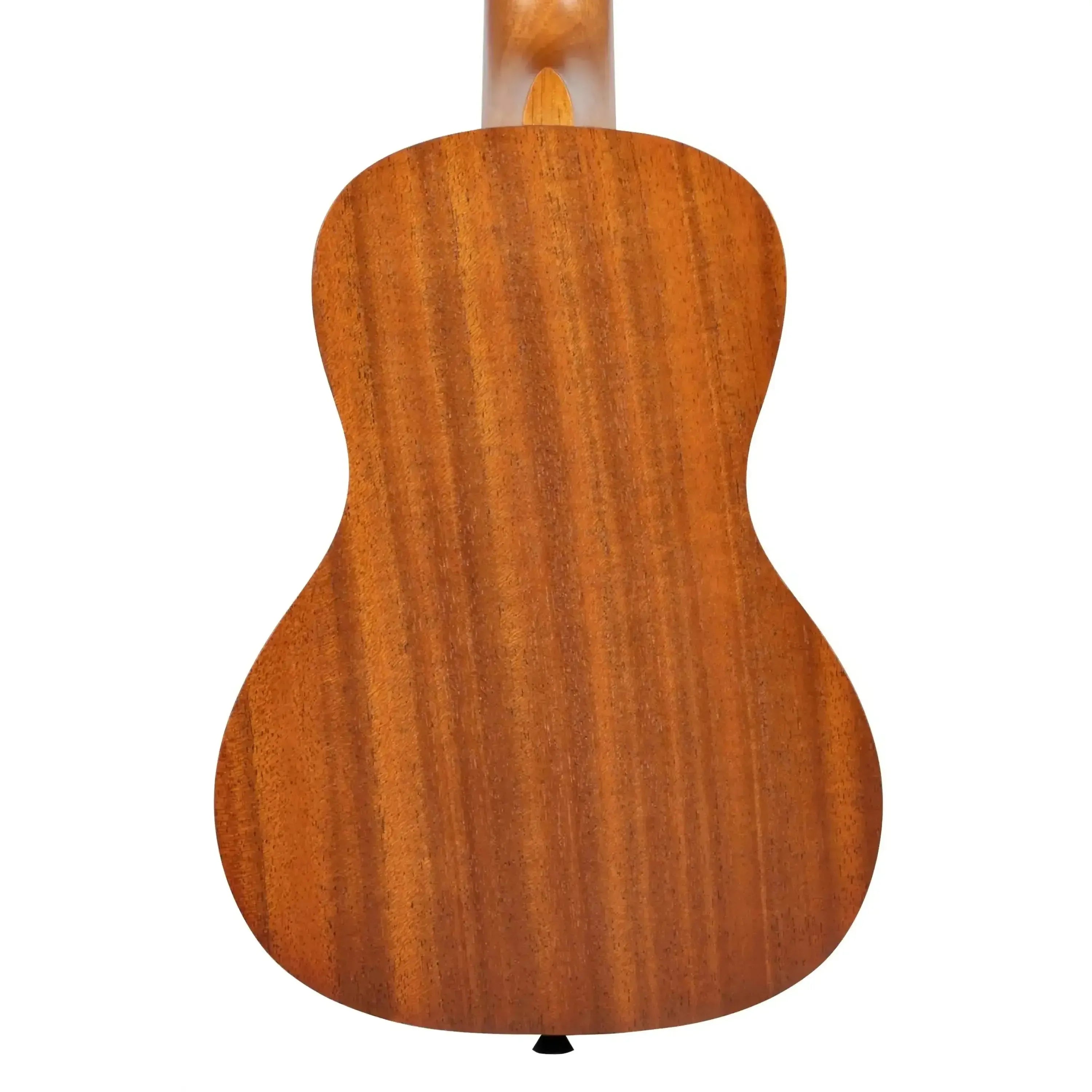 Kala SURF-DAWNPATROL Concert Ukulele back, showing its mahogany wood grain and satin finish.
