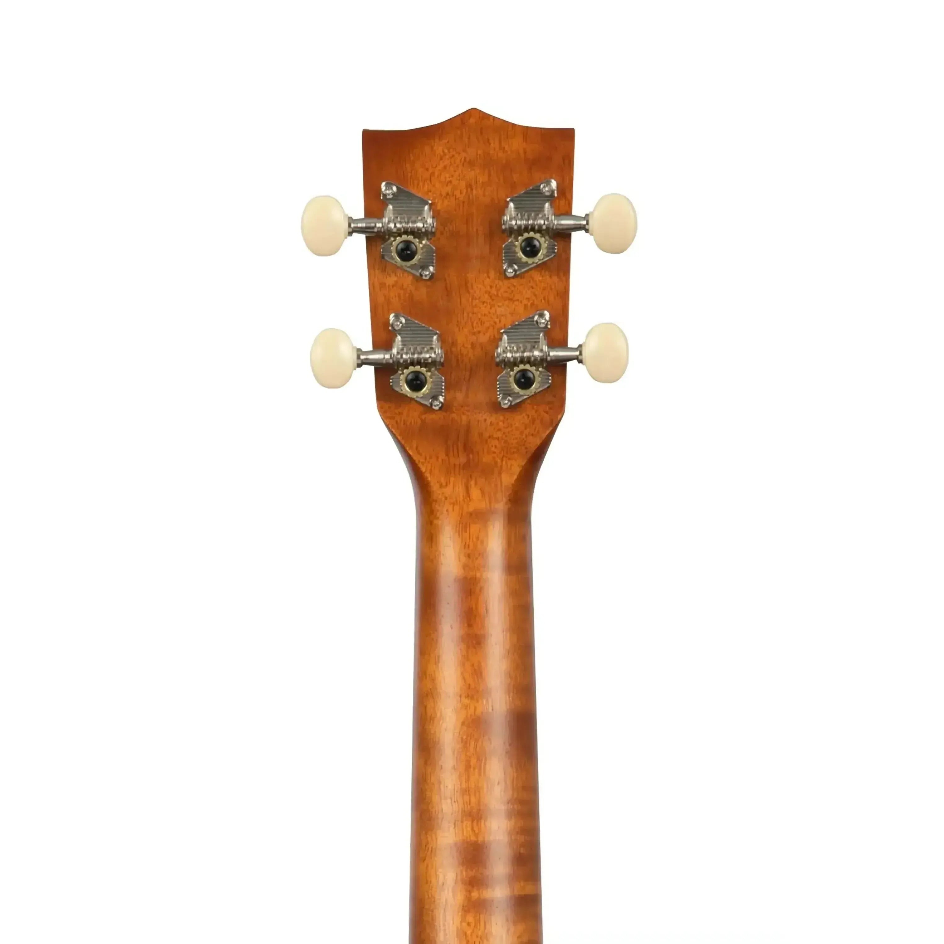 Kala SURF-RIPTIDE Concert Ukulele headstock and mahogany neck with four white tuning pegs.