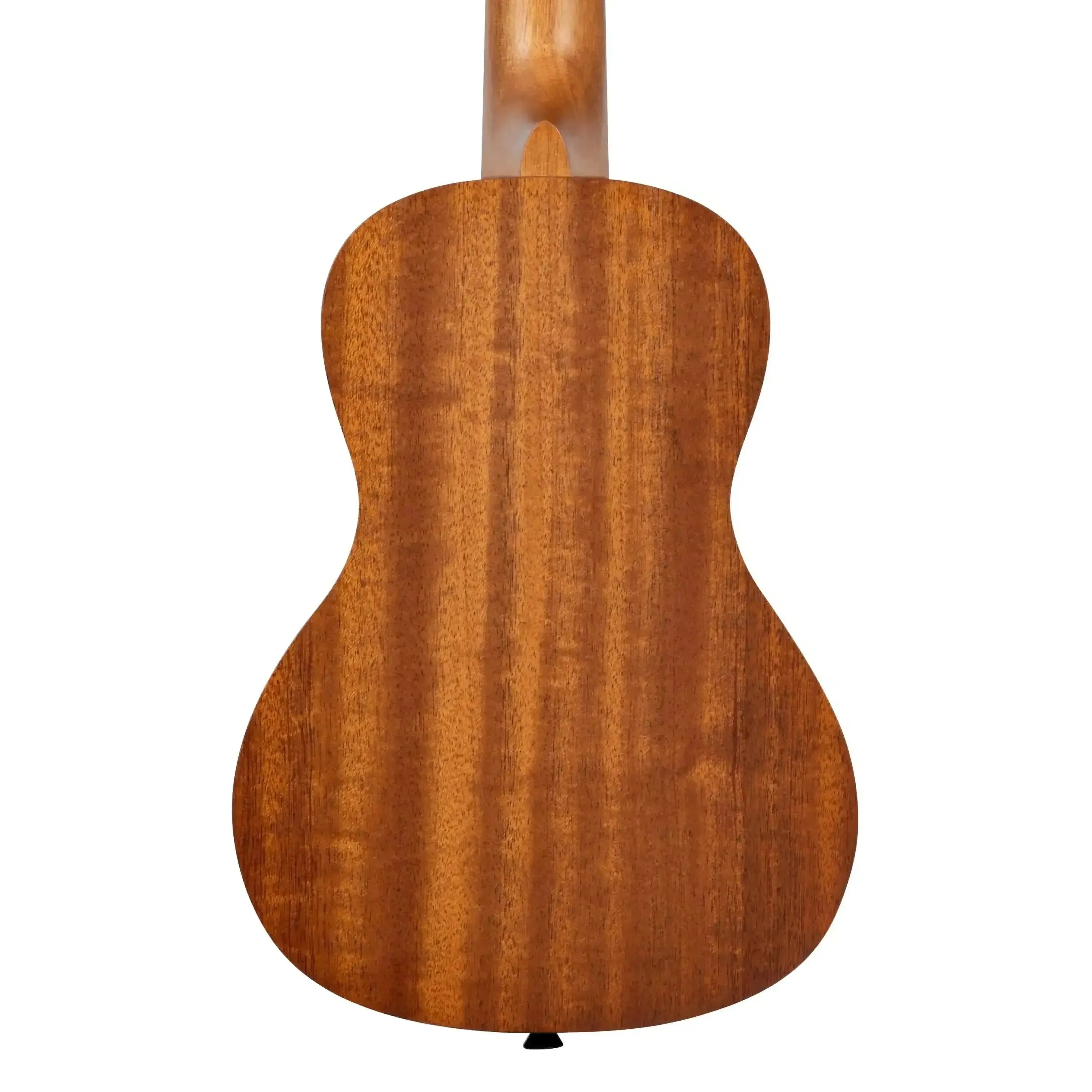 Back of a Kala SURF-WIPEOUT Concert Ukulele, showing its rich mahogany wood grain and satin finish.
