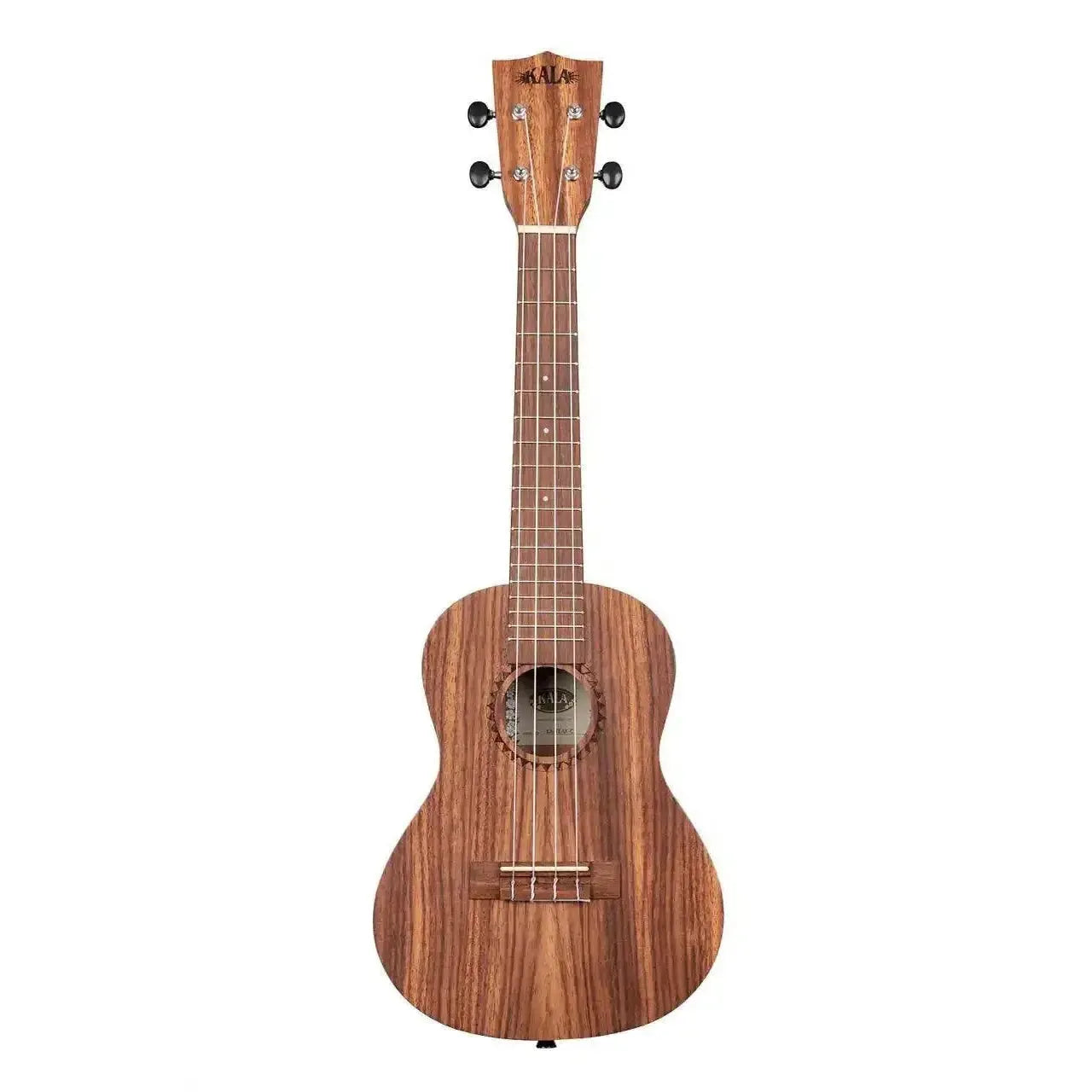 Kala TEAK-C Teak Concert Ukulele with satin-finished teak wood body and chrome tuners.