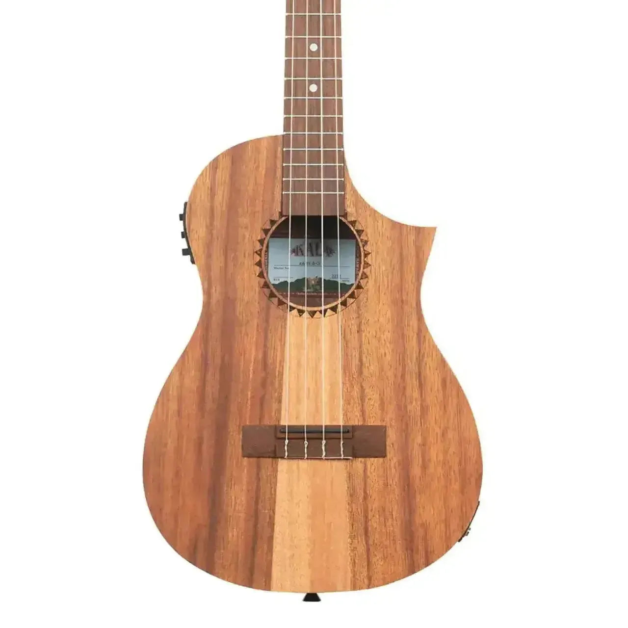 Kala TK-B-CE Teak Tri-Top Baritone Ukulele with Florentine cutaway and EQ.
