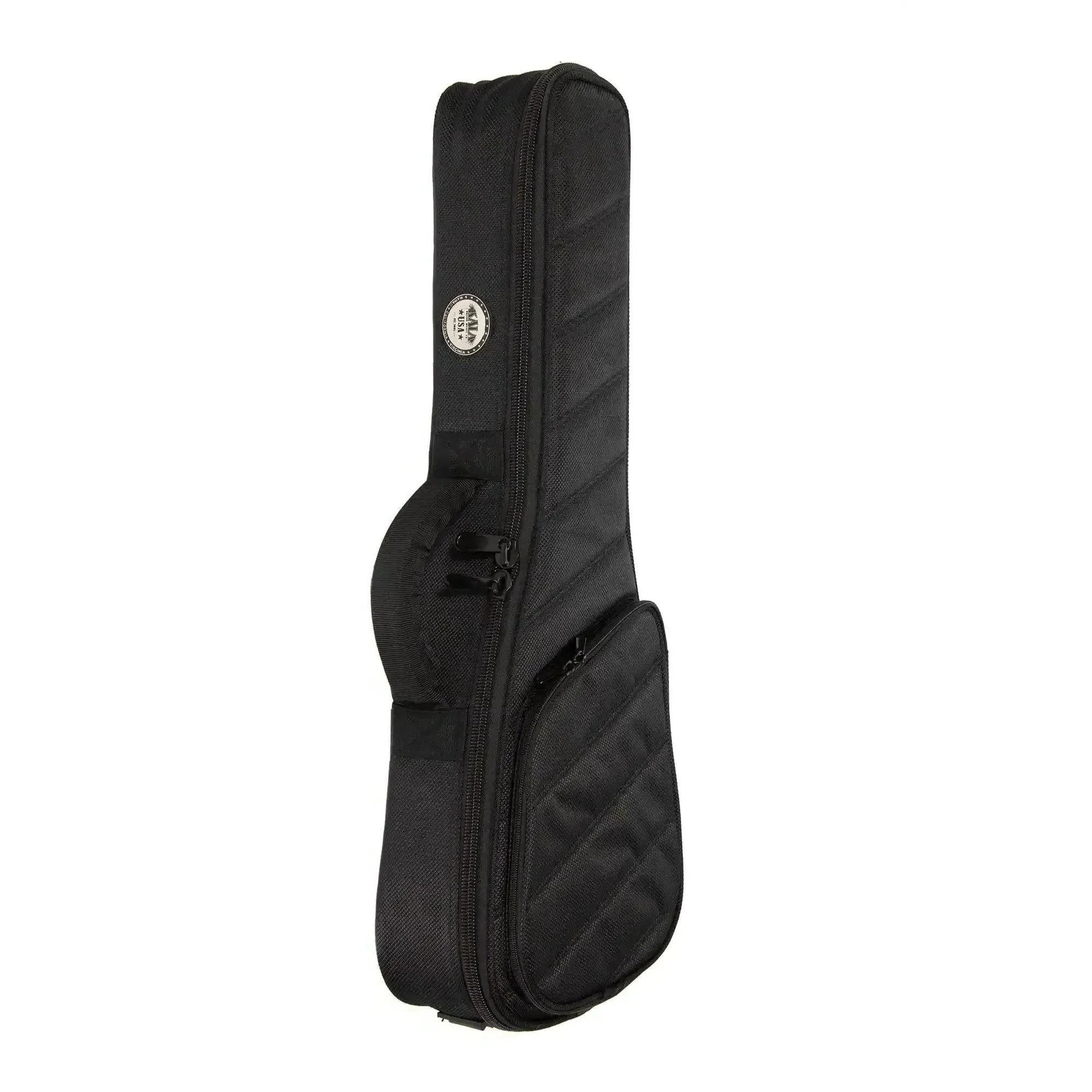 Kala TSUB-S Transit Series black soprano ukulele case with quilted pocket and USA logo.