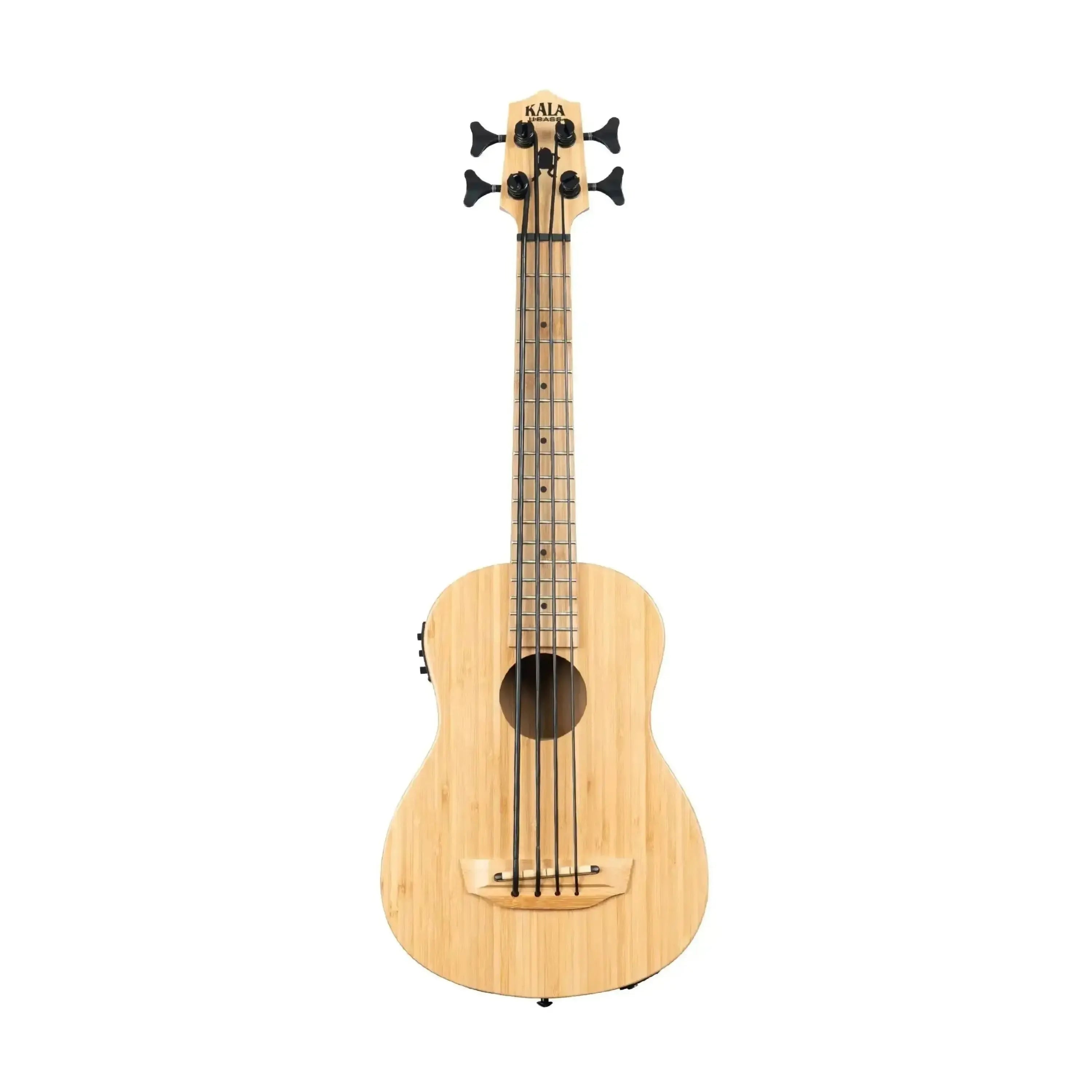Kala UBASS-BMB-FS Solid Bamboo U•BASS with pickup, natural wood finish, black strings and tuners.
