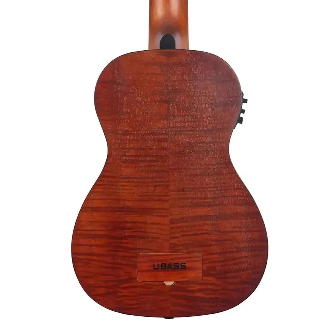Kala UBASS-EM-FS Exotic Mahogany Acoustic Electric U•BASS, back view, with satin finish.
