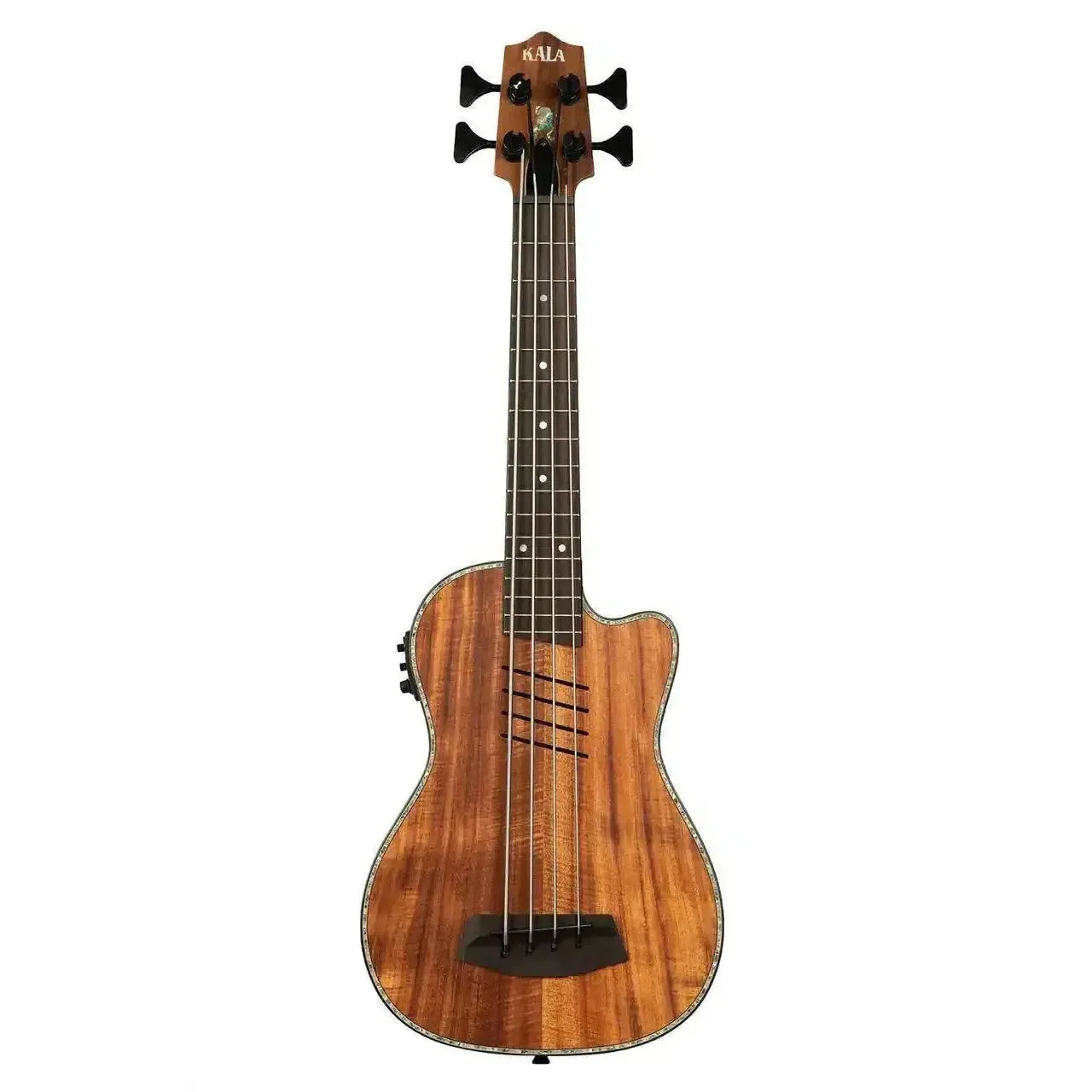 Kala Hutch Hutchinson Signature Acoustic-Electric U•BASS with solid Hawaiian koa top, abalone purfling, and black binding.