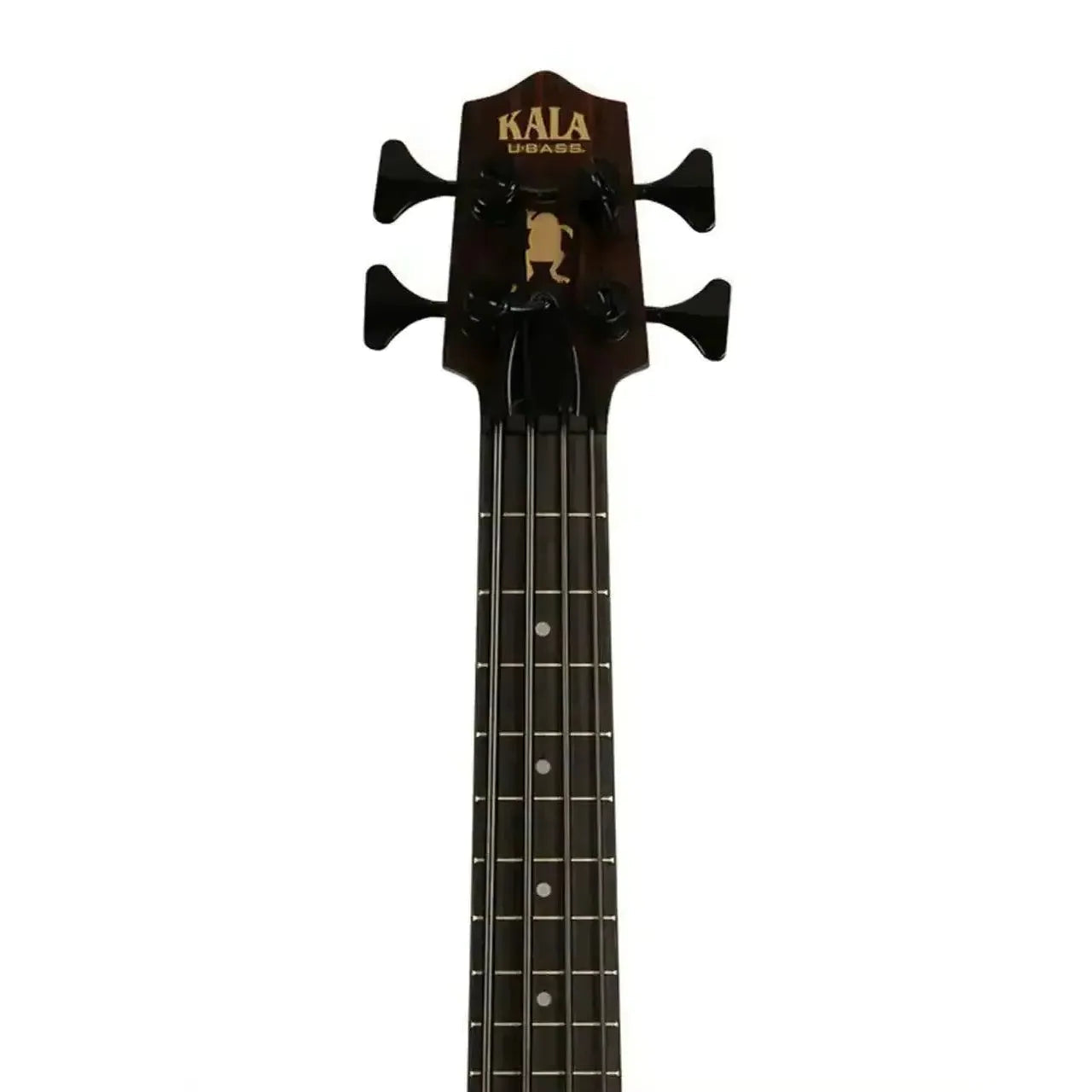 Kala Hutch Hutchinson Signature U•BASS headstock with black tuners, logo, and frog graphic.