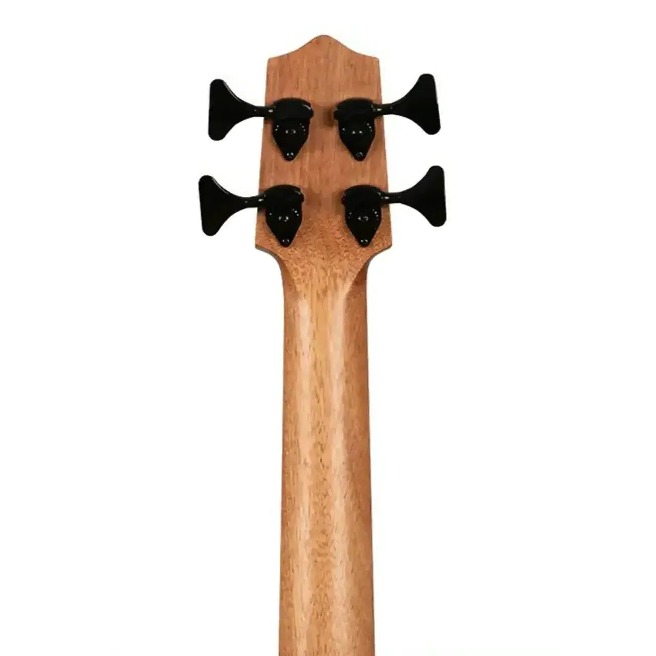Kala Hutch Hutchinson Signature U•BASS headstock and neck, natural wood finish with black Hipshot tuners.