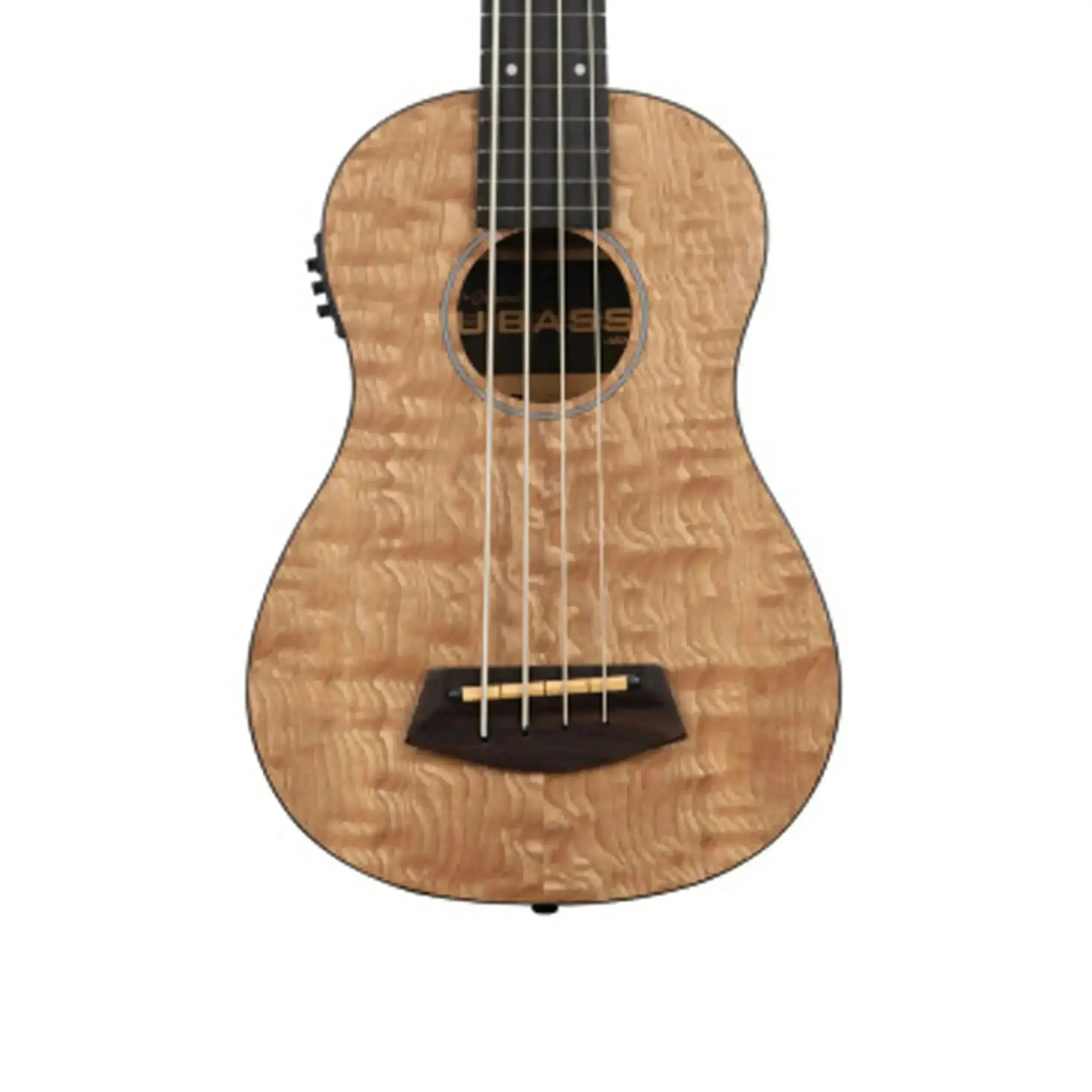 Kala Quilted Ash Acoustic-Electric U•BASS with satin finish, black binding, and UK-500B electronics.