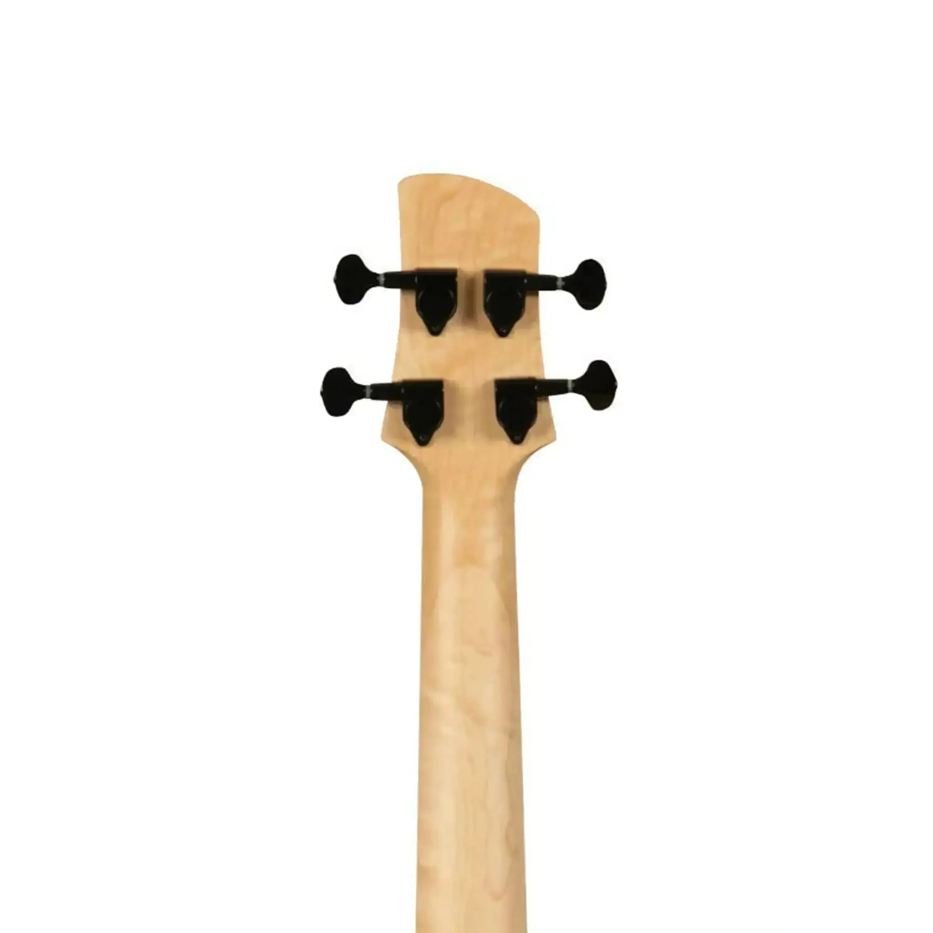 Kala U•BASS maple neck and headstock with four black closed-gear tuners.