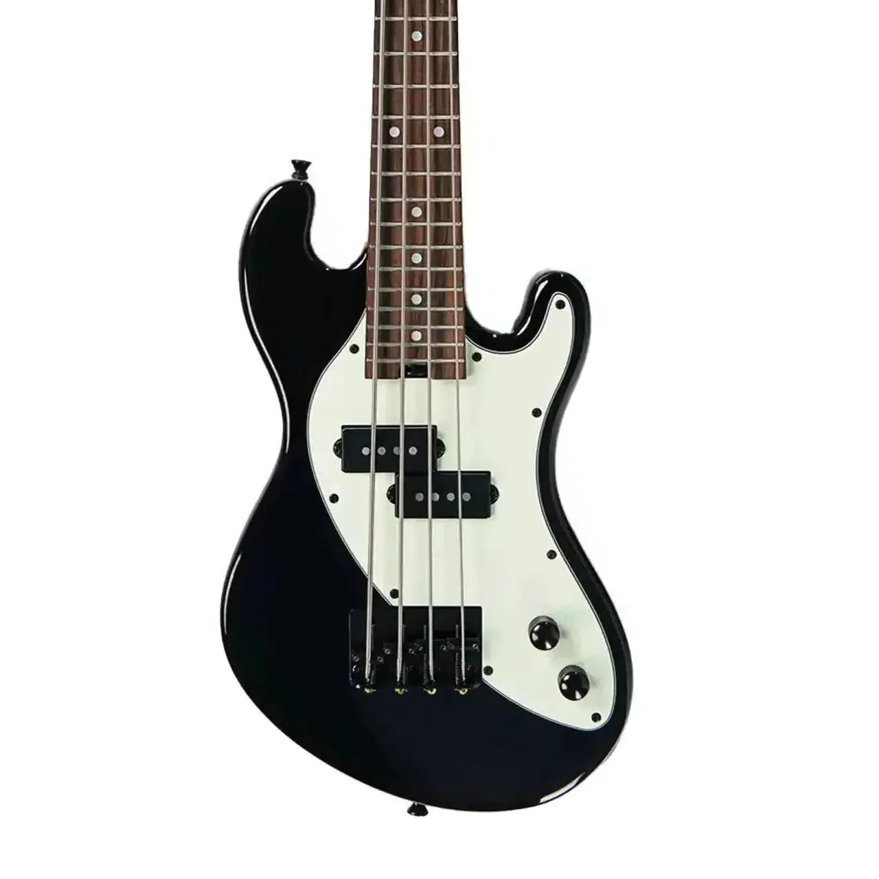 Kala UBASS-SB-BK-MNT-FS Jet Black Solid Body Fretted Electric U•BASS with mint pickguard.