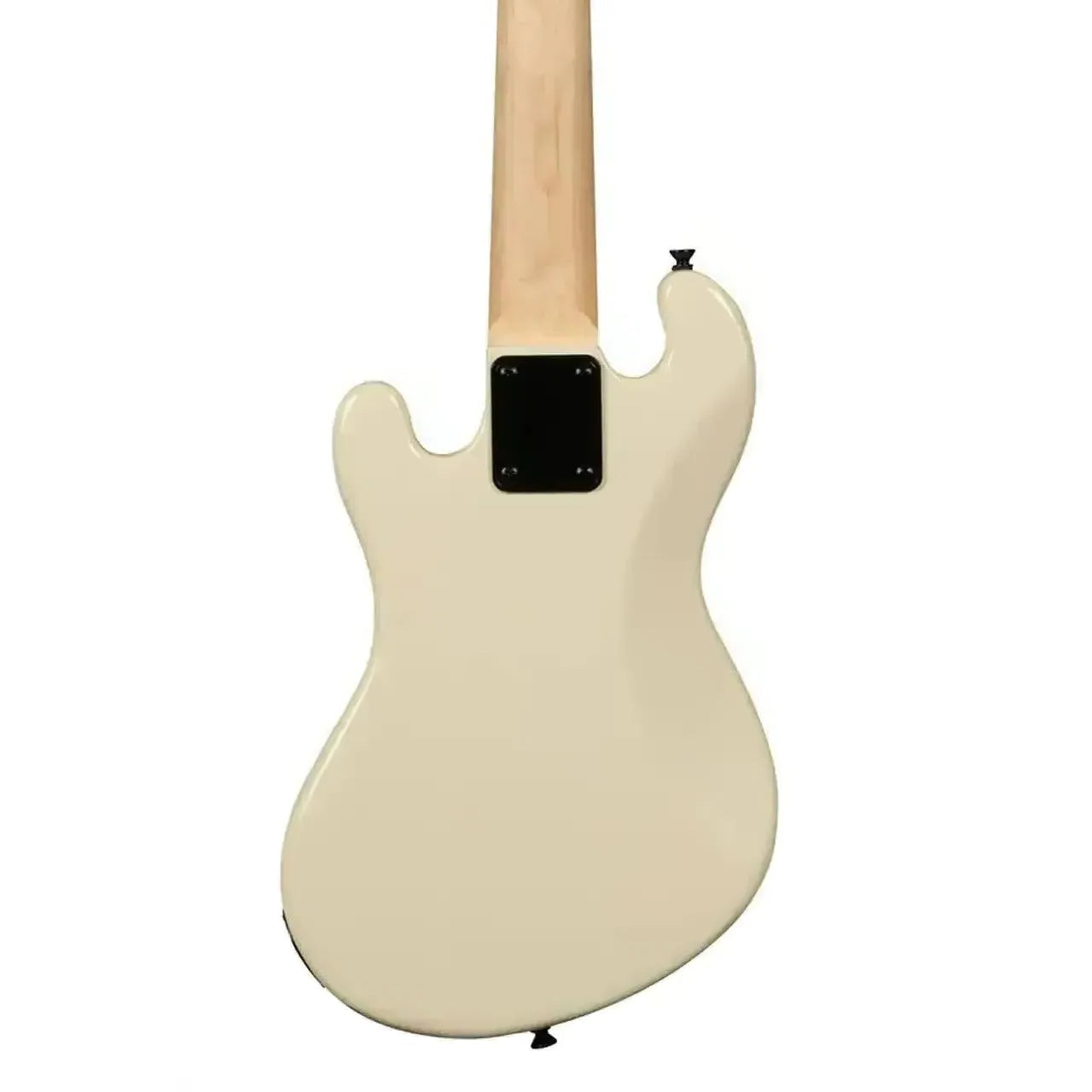 Back of Kala UBASS-SB-CR-FL Sweet Cream solid body fretless U•BASS with maple neck.
