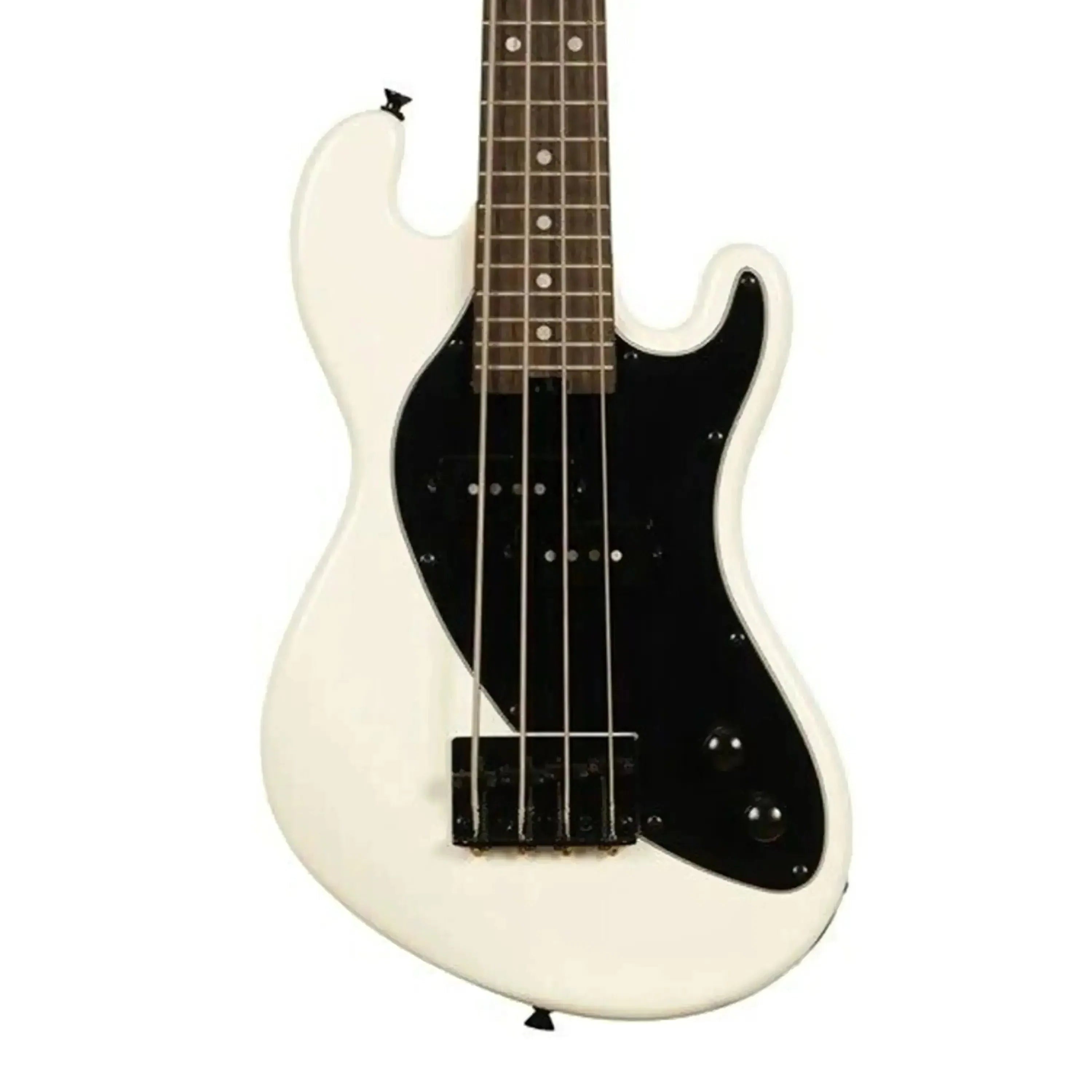 Kala Solid Body U•BASS in Sweet Cream with black pickguard, passive split-coil pickup, and laurel fingerboard.