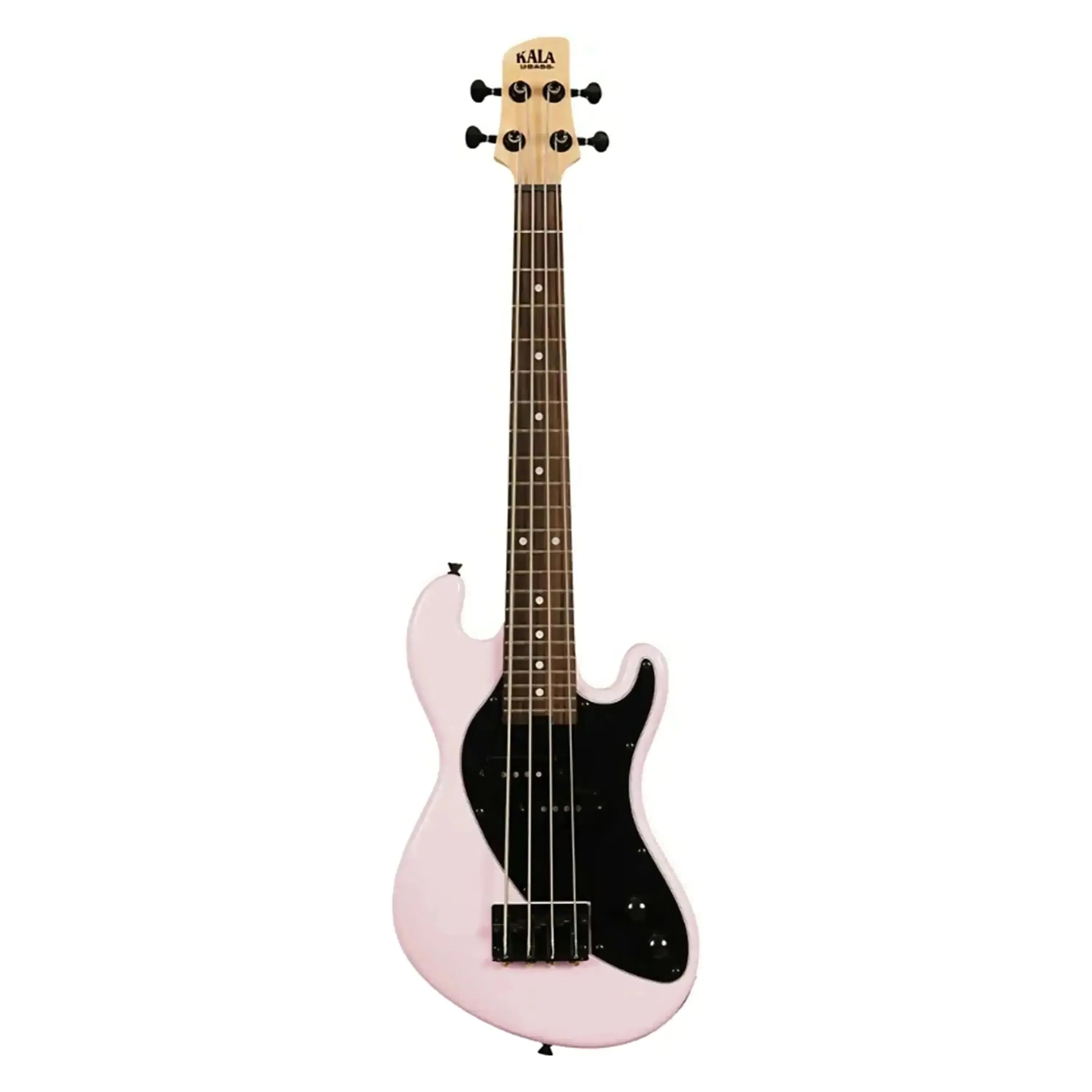 Kala Solid Body 4-String Pale Pink Fretted U•BASS with black pickguard and controls.