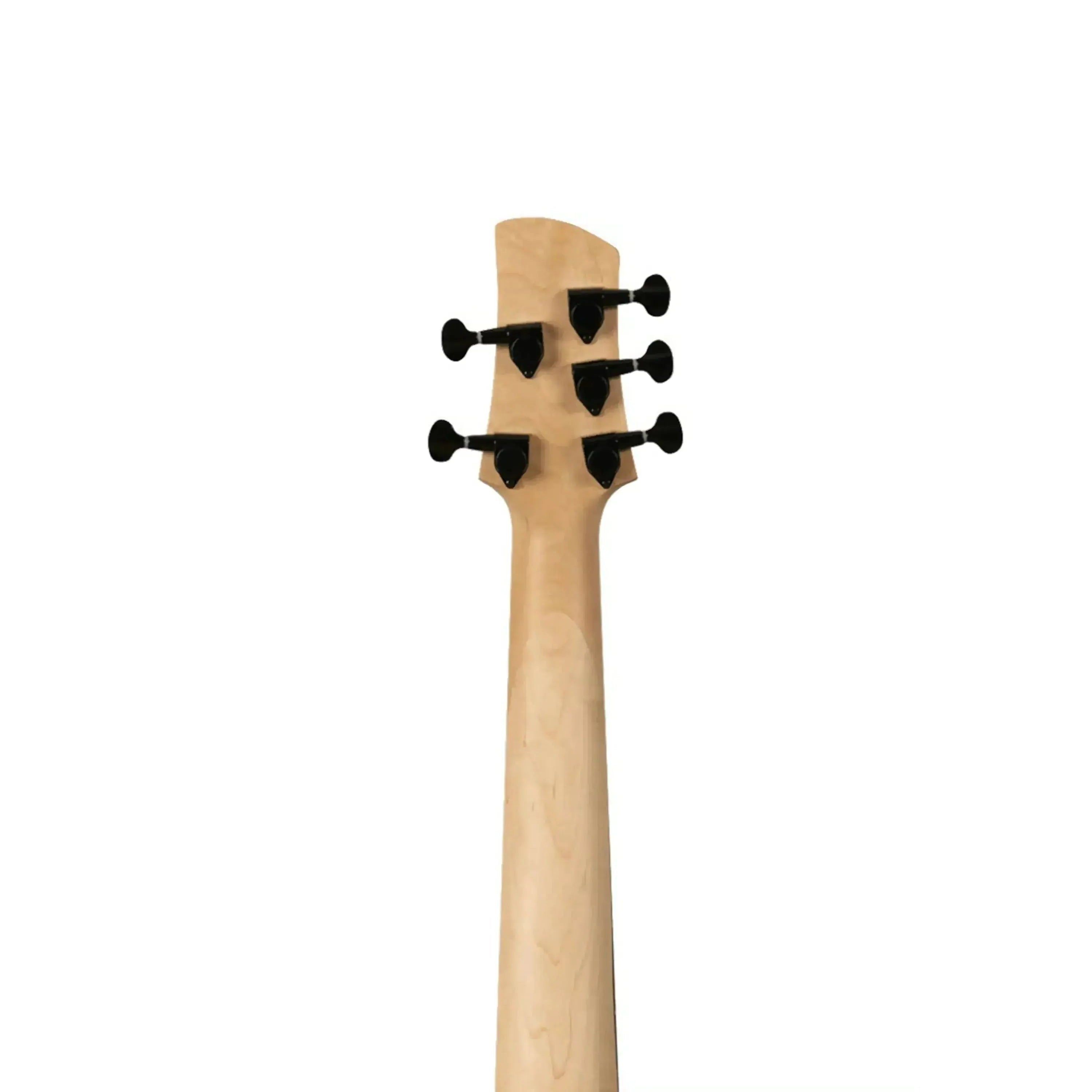 Kala UBASS-SB5-BK-FL 5-string U•BASS maple neck and headstock with black tuners.