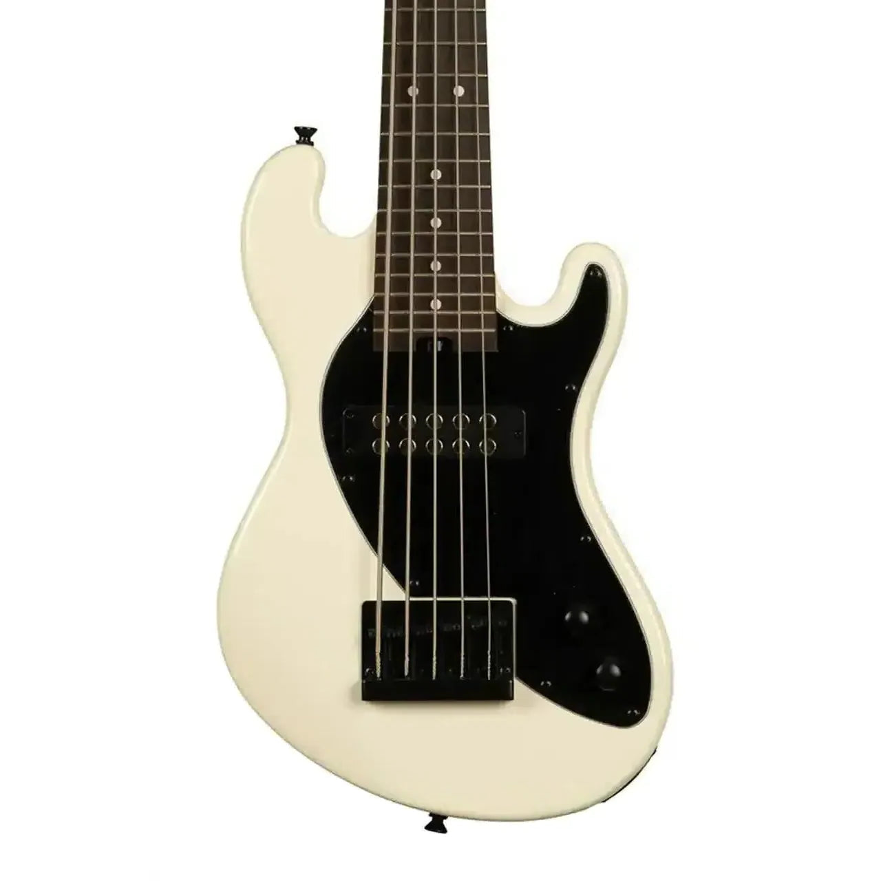 Kala UBASS-SB5-CR-FS Sweet Cream 5-String Fretted U•BASS with black pickguard and hardware.