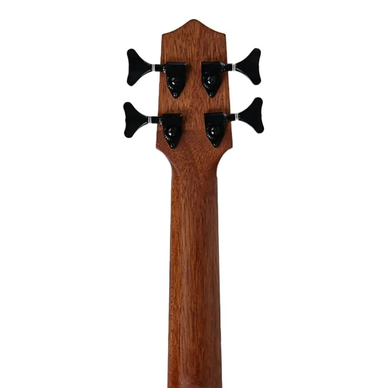 Kala U•BASS teak neck and headstock with four black die-cast tuners.