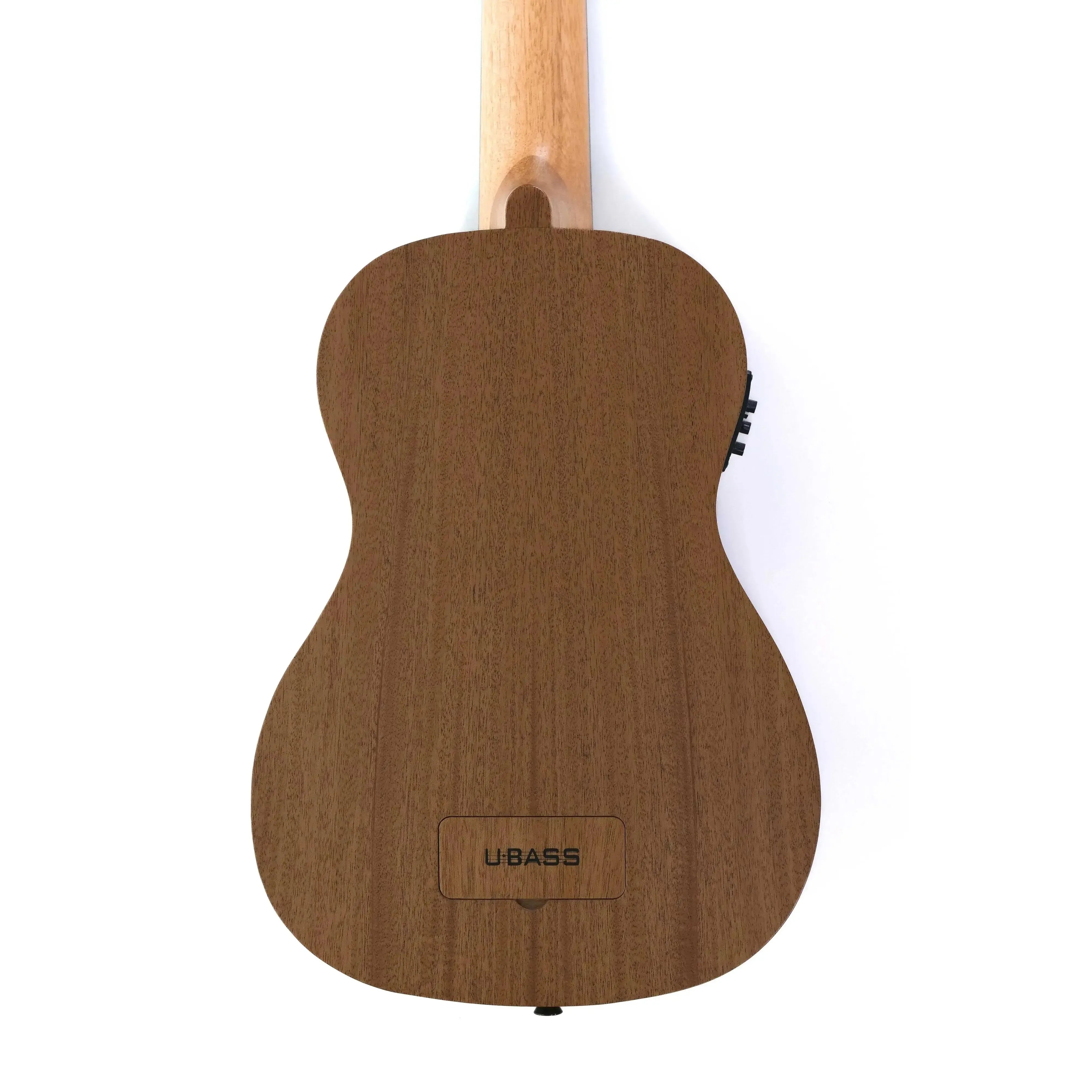 Back of a Kala Wanderer Acoustic-Electric U•BASS, showing mahogany wood grain and "U•BASS" logo.