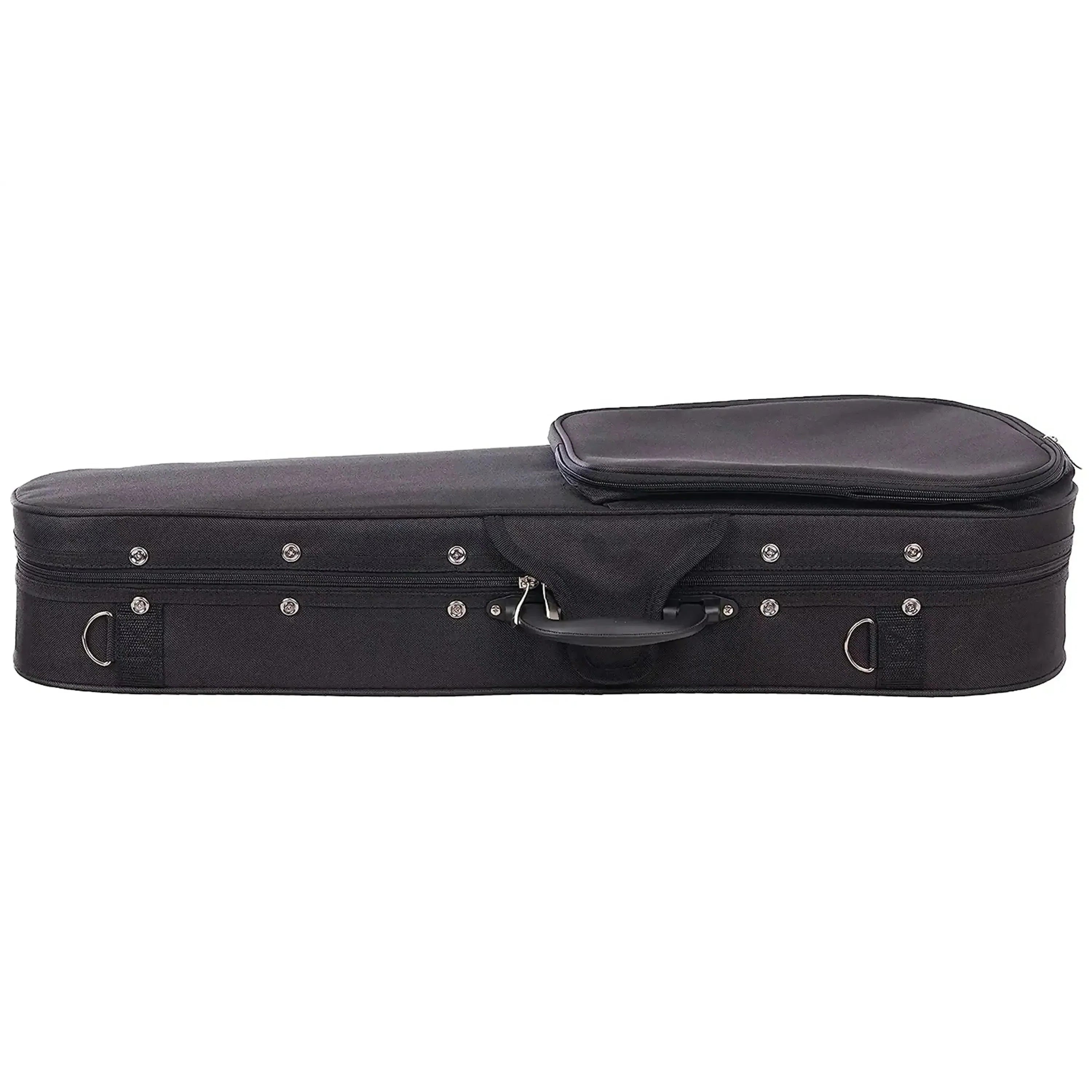 Kala UC-B Baritone Ukulele Hard Foam Case, black, with handle, accessory pocket, and D-rings.