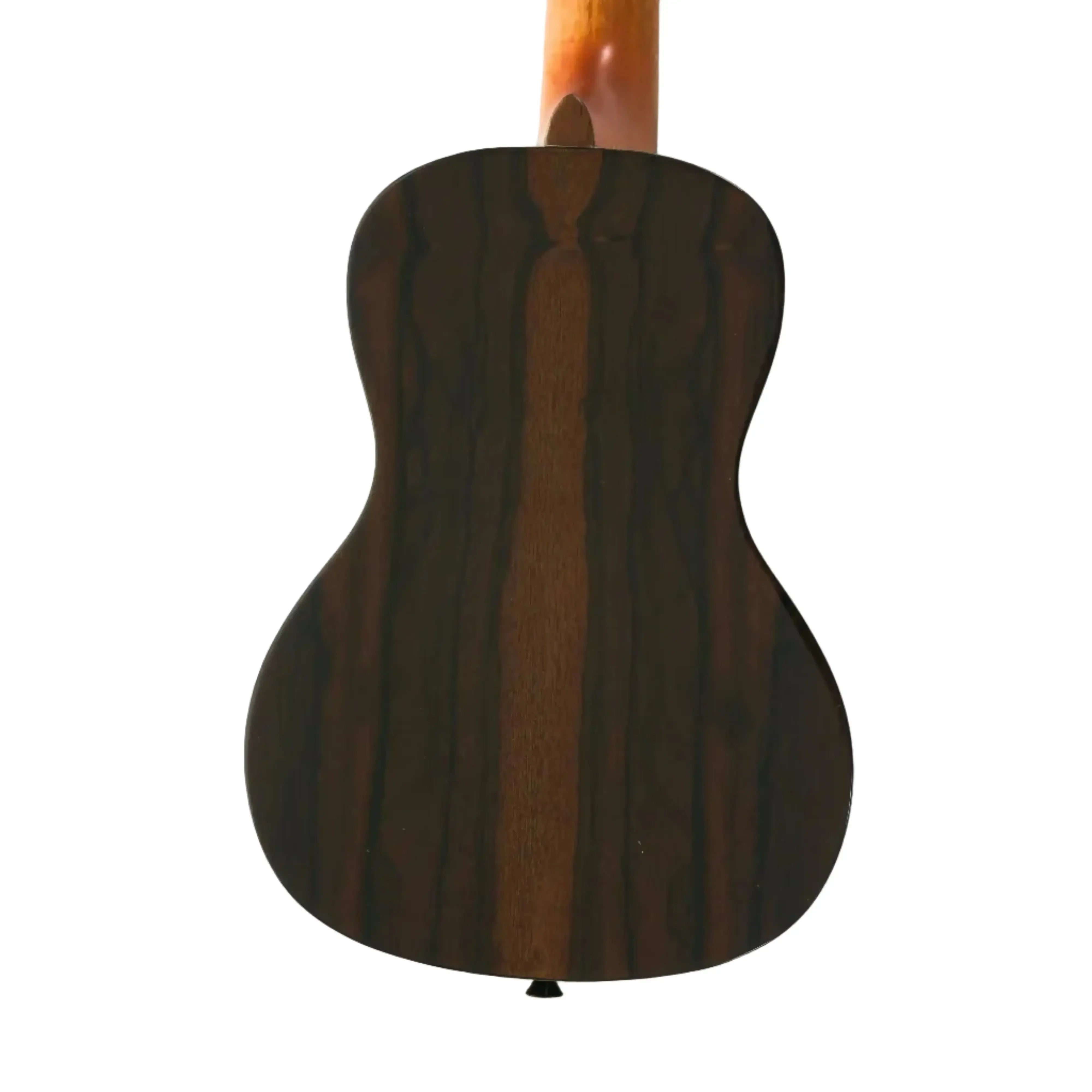 Kala ZCT-C Gloss Ziricote Concert Ukulele back with dark wood grain and gloss finish.