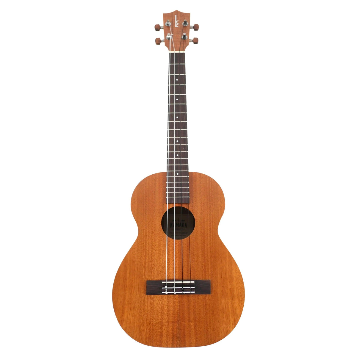 Kamaka HF-4 Hawaiian Koa baritone ukulele full front view standing upright