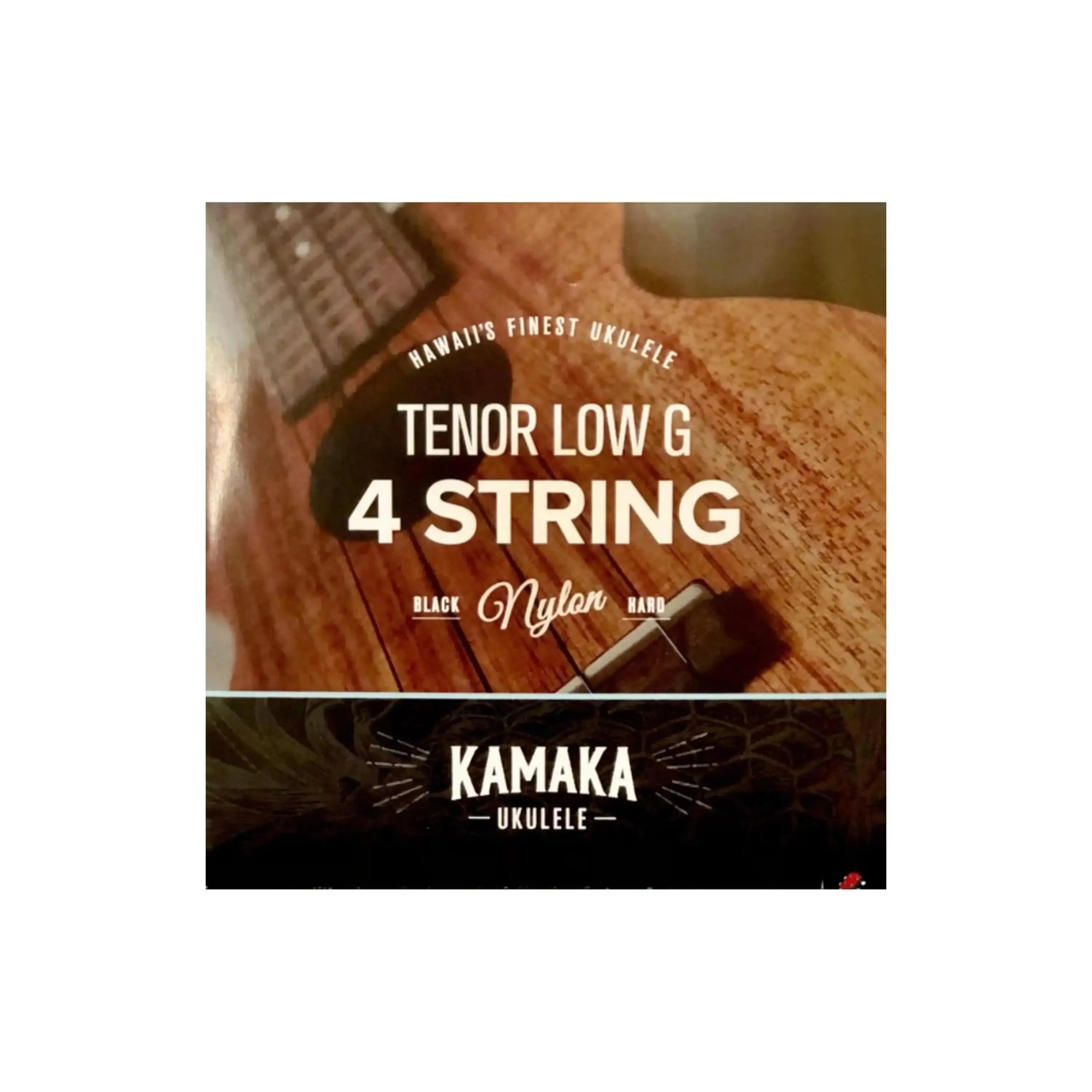 Kamaka S-3G Tenor Low-G 4 String ukulele strings, black nylon, with a silver wound G-string.