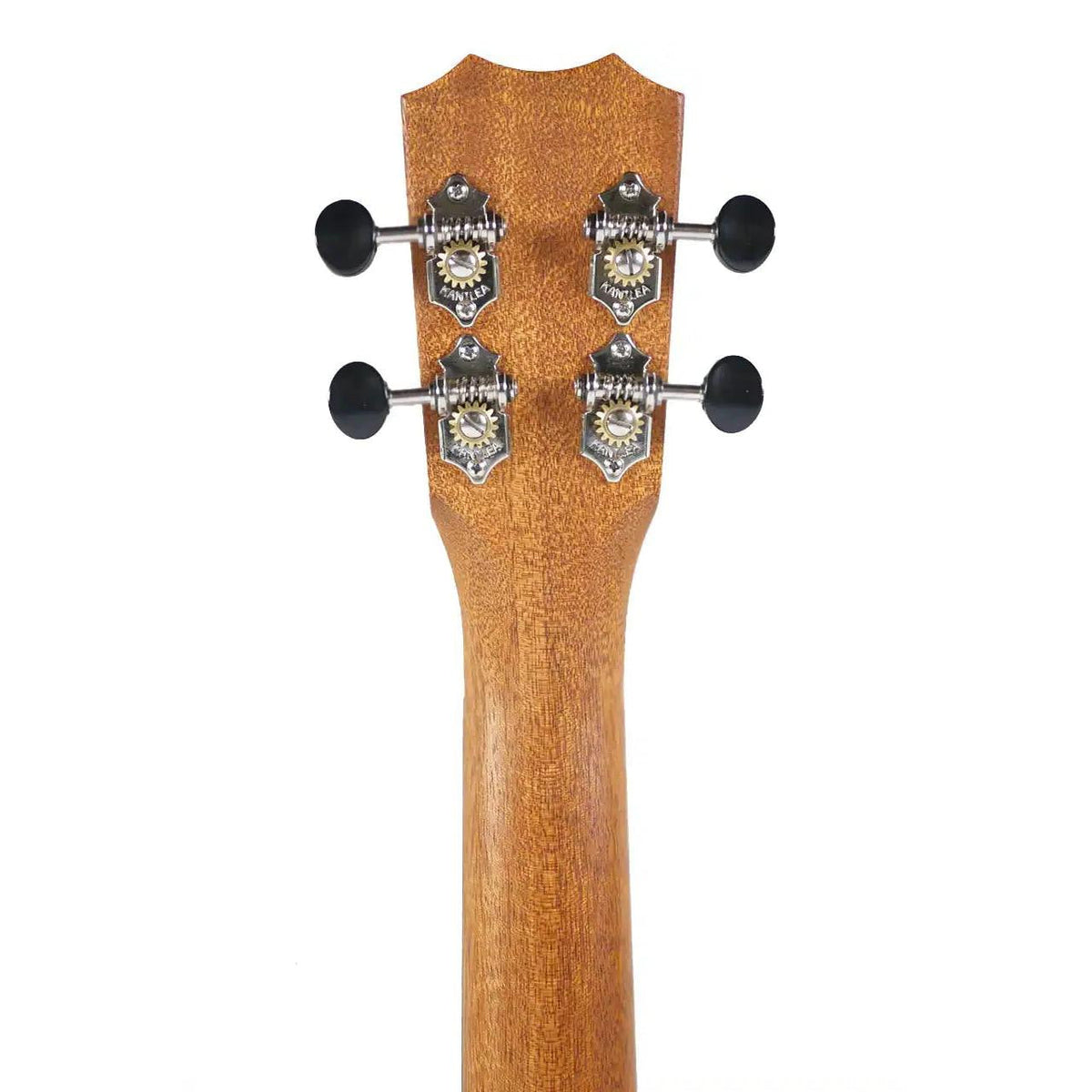 Example photo: an earlier Kanile'a D-1 Natural baritone, back of the headstock and mahogany neck