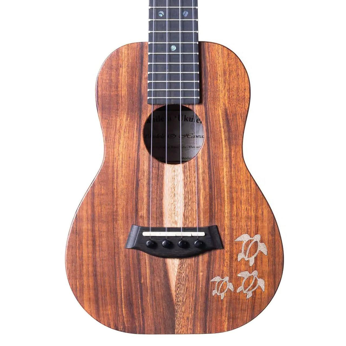 Example photo: an earlier Kanile'a HNS Natural concert, serial 28928, body front with Kailua beach sand honu inlay