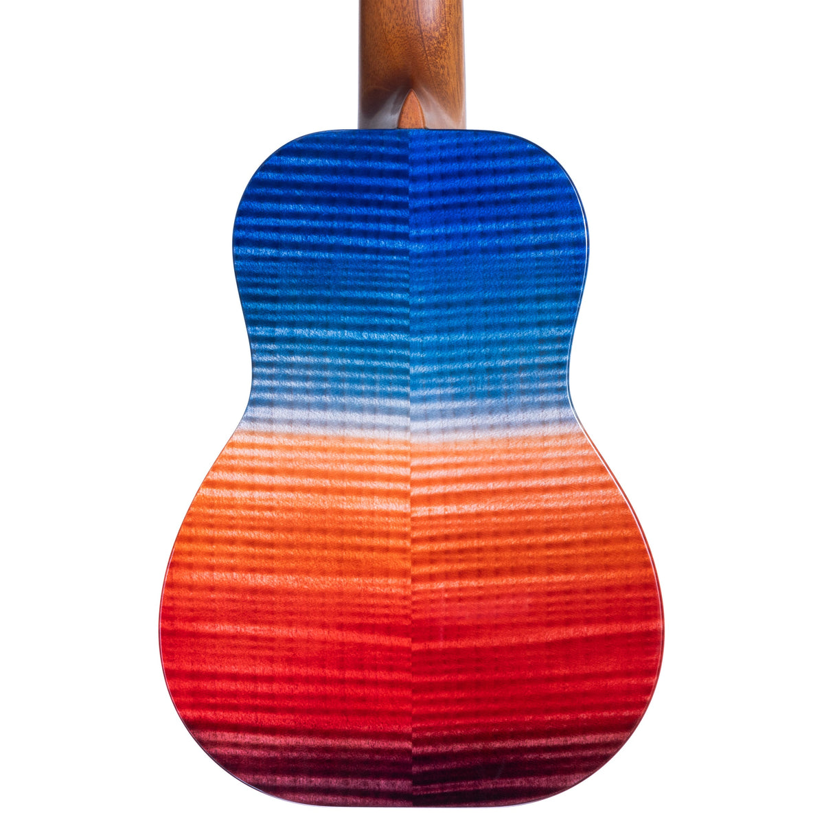 Example photo: an earlier Kanile'a 'Ilikai concert, serial 28534, red to blue stained quilted maple back