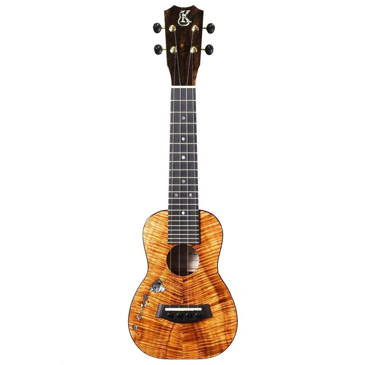 Example photo: an earlier top-grade Kanile'a ISL soprano, serial 28665, full front view