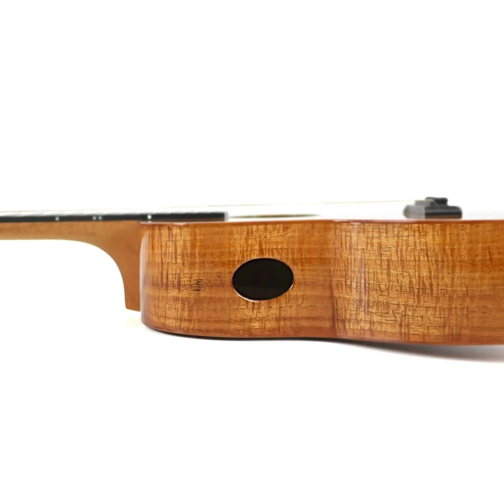 Kanile'a K-1 Pro Premium Hawaiian Koa Tenor Ukulele body with UV gloss finish and side sound port.