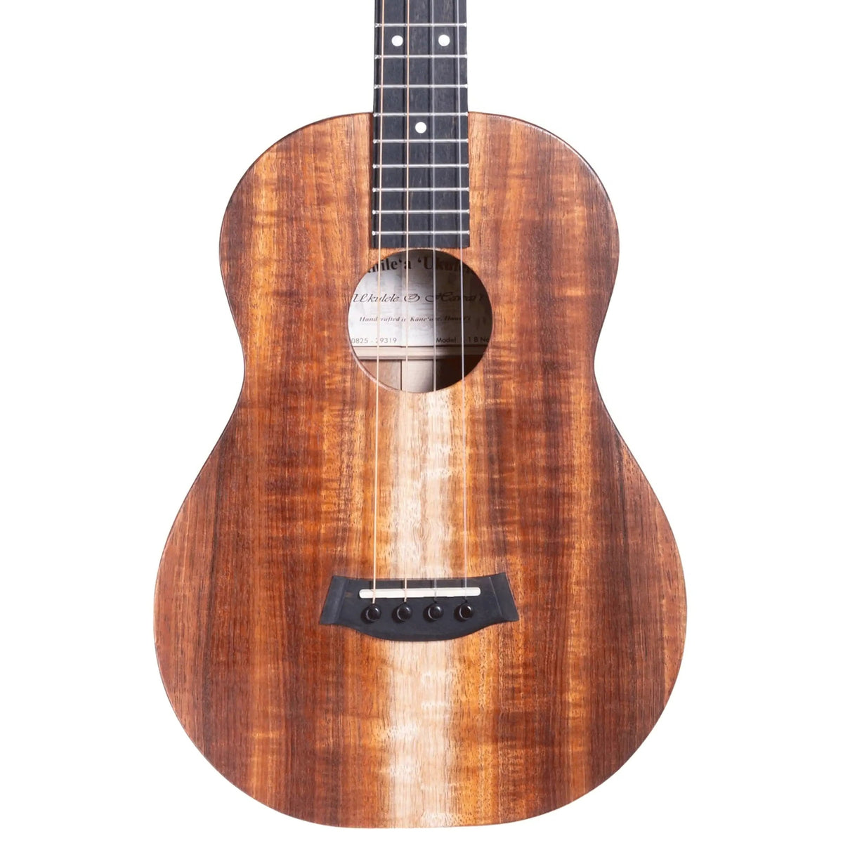 Example photo: Kanile'a K-1 Natural Baritone ukulele, Select Grade koa top with satin natural finish, body front