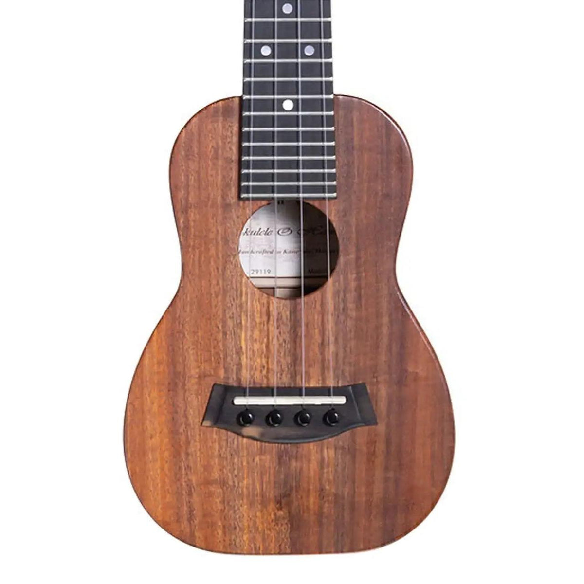 Example photo: Kanile'a K-1 Natural Soprano ukulele, Select Grade koa top with satin natural finish, body front