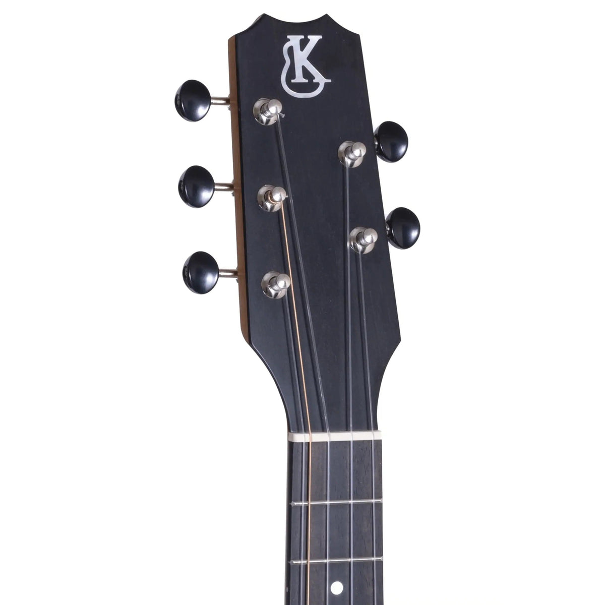 Example photo: an earlier Kanile'a K-1 Natural 5-string tenor, serial 29276, ebony Crown headstock with five chrome tuners
