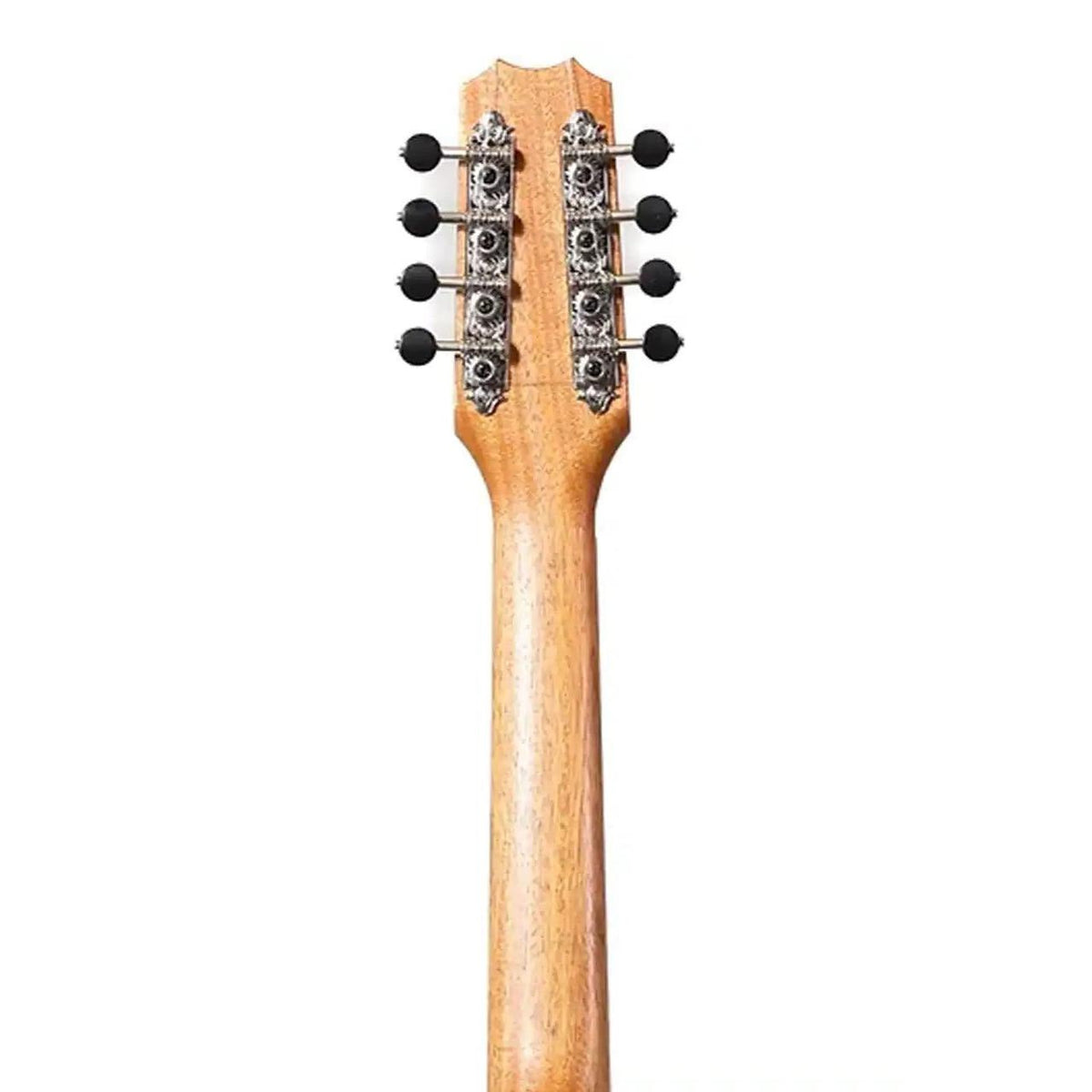 Example photo: an earlier Kanile'a K-1 Natural 8-string tenor, serial 28664, back of the headstock with eight open geared tuners