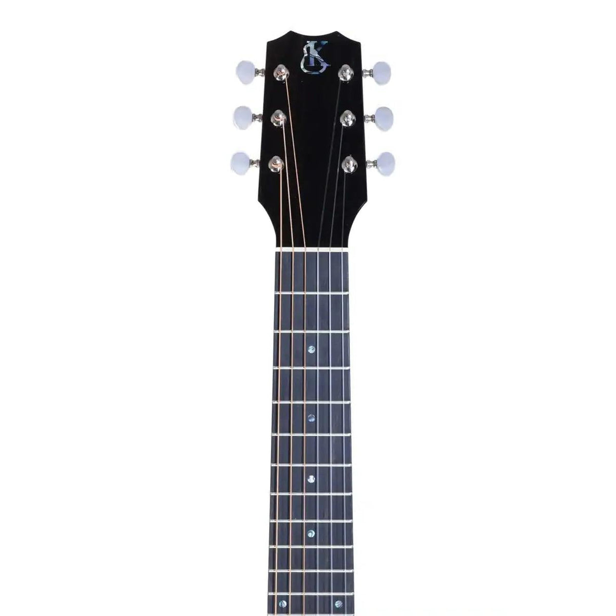 Example photo: an earlier Kanile'a KPA GL6 Core guitarlele, serial 29107, Crown headstock with Paua abalone logo and six chrome tuners