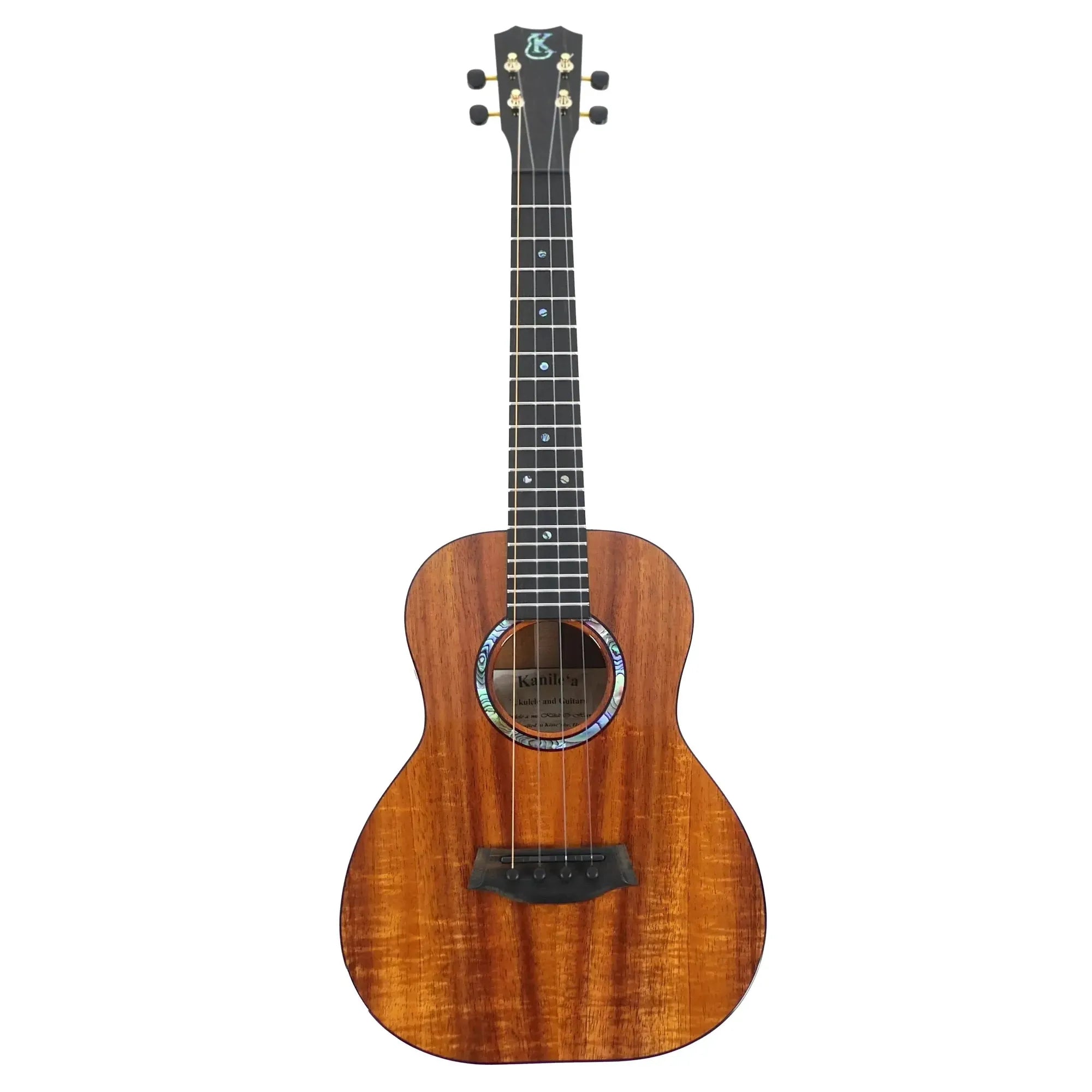 Kanile'a KPA-T Pro Premium Hawaiian Koa Tenor Ukulele with abalone rosette and ebony details.