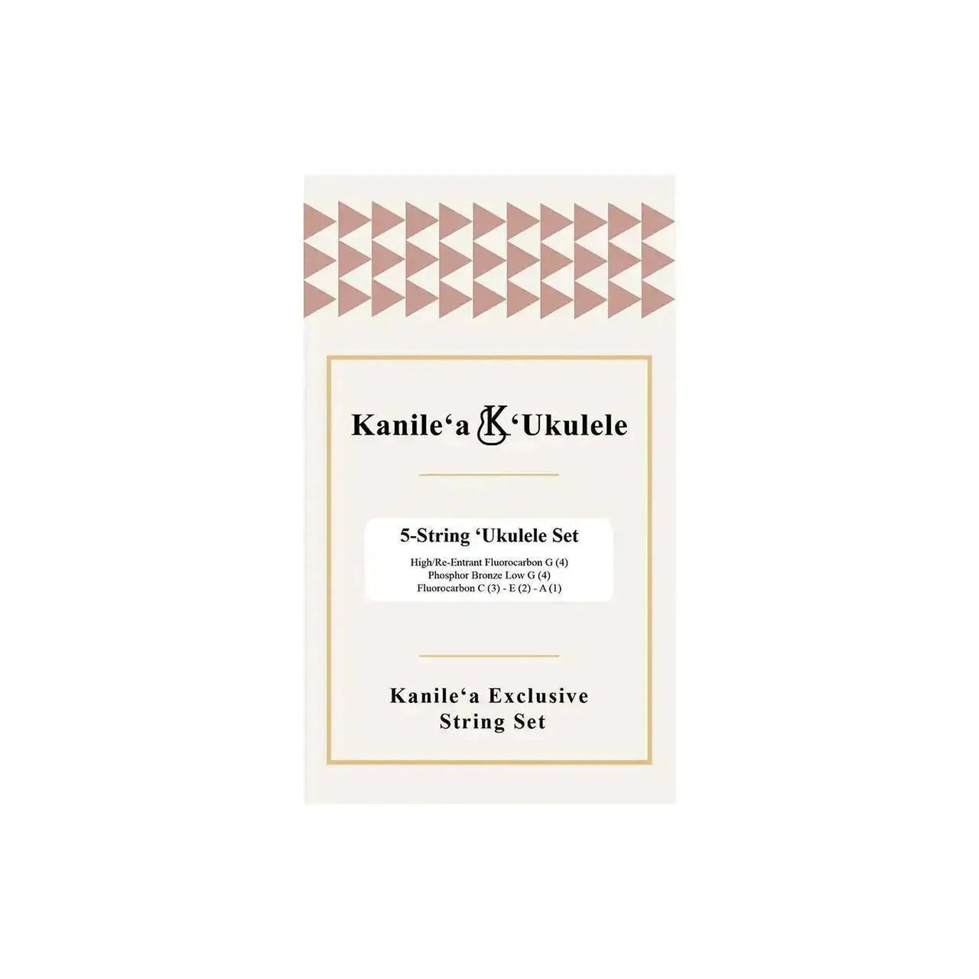 Kanile'a x Worth 5-string ukulele string set packaging with brand logo and product details.