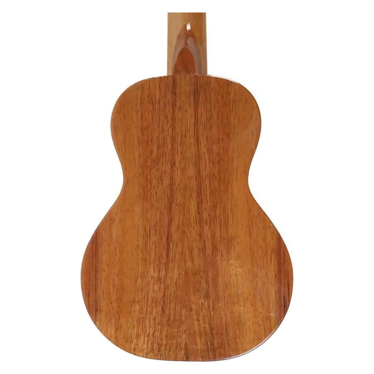 Example photo: KoAloha KCM-02 gloss concert tenor neck ukulele, solid Hawaiian koa back of the body